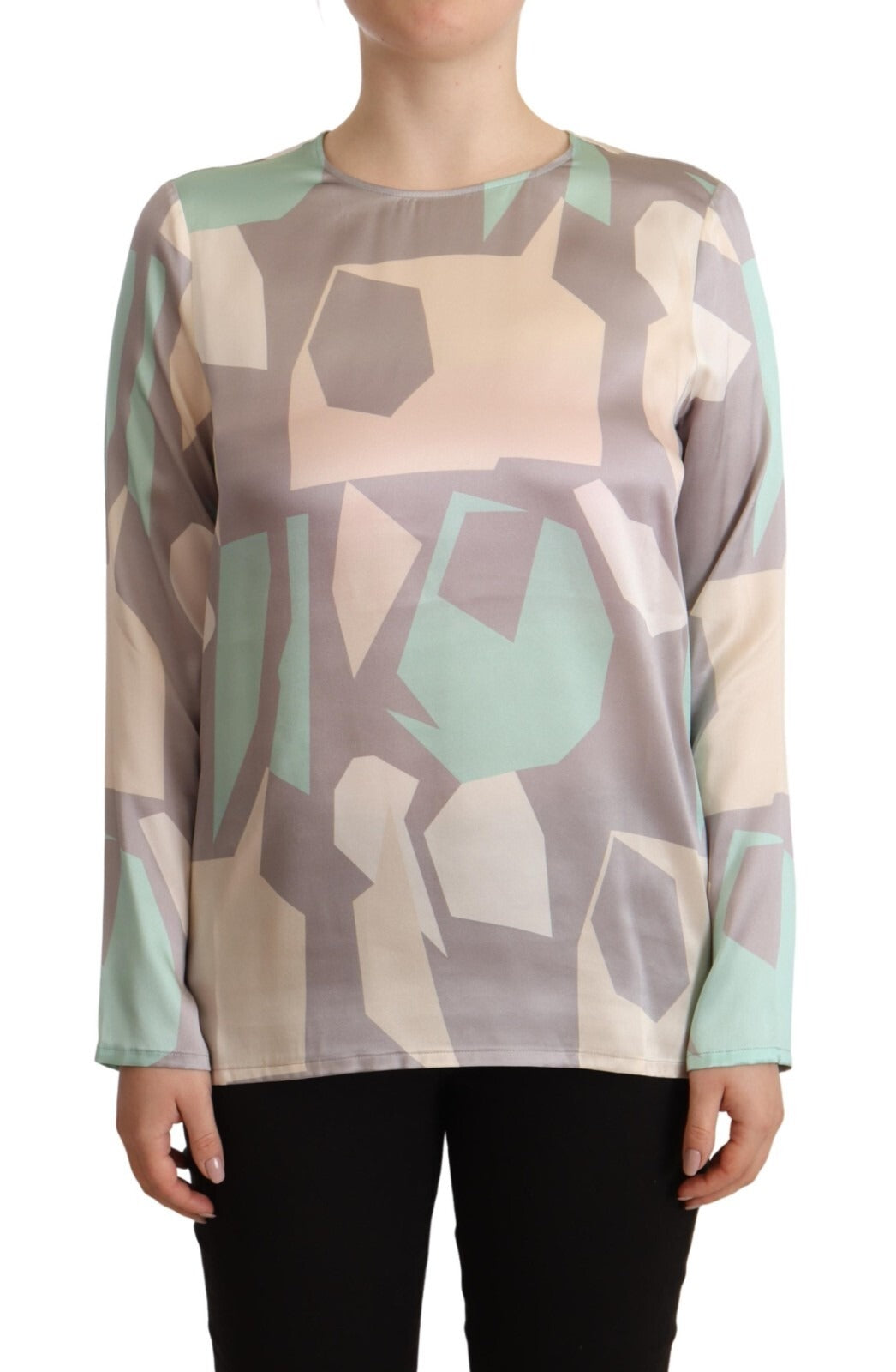 Indulge in the exquisite elegance of the Fabiana Filippi Multicolor Silk Long Sleeves Top, a luxurious masterpiece that embodies sophistication and timeless allure.