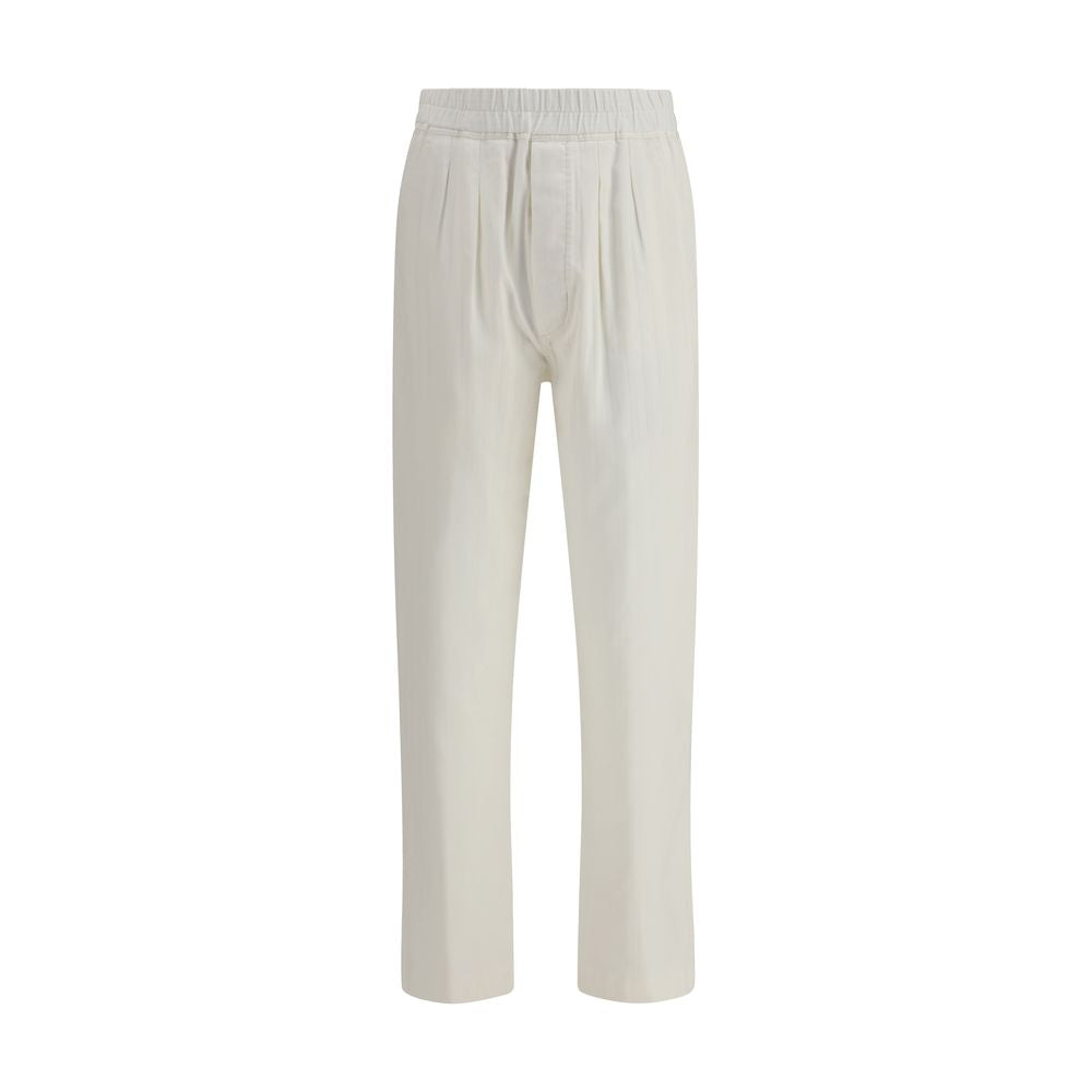 Experience the epitome of luxury with Tom Ford's White Cotton Casual Pants, a refined blend of cotton and silk, perfect for the discerning individual seeking timeless elegance.
