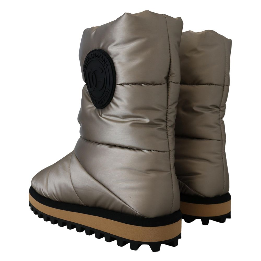 Dolce & Gabbana Silver Ankle Boots – Exquisite Italian Elegance