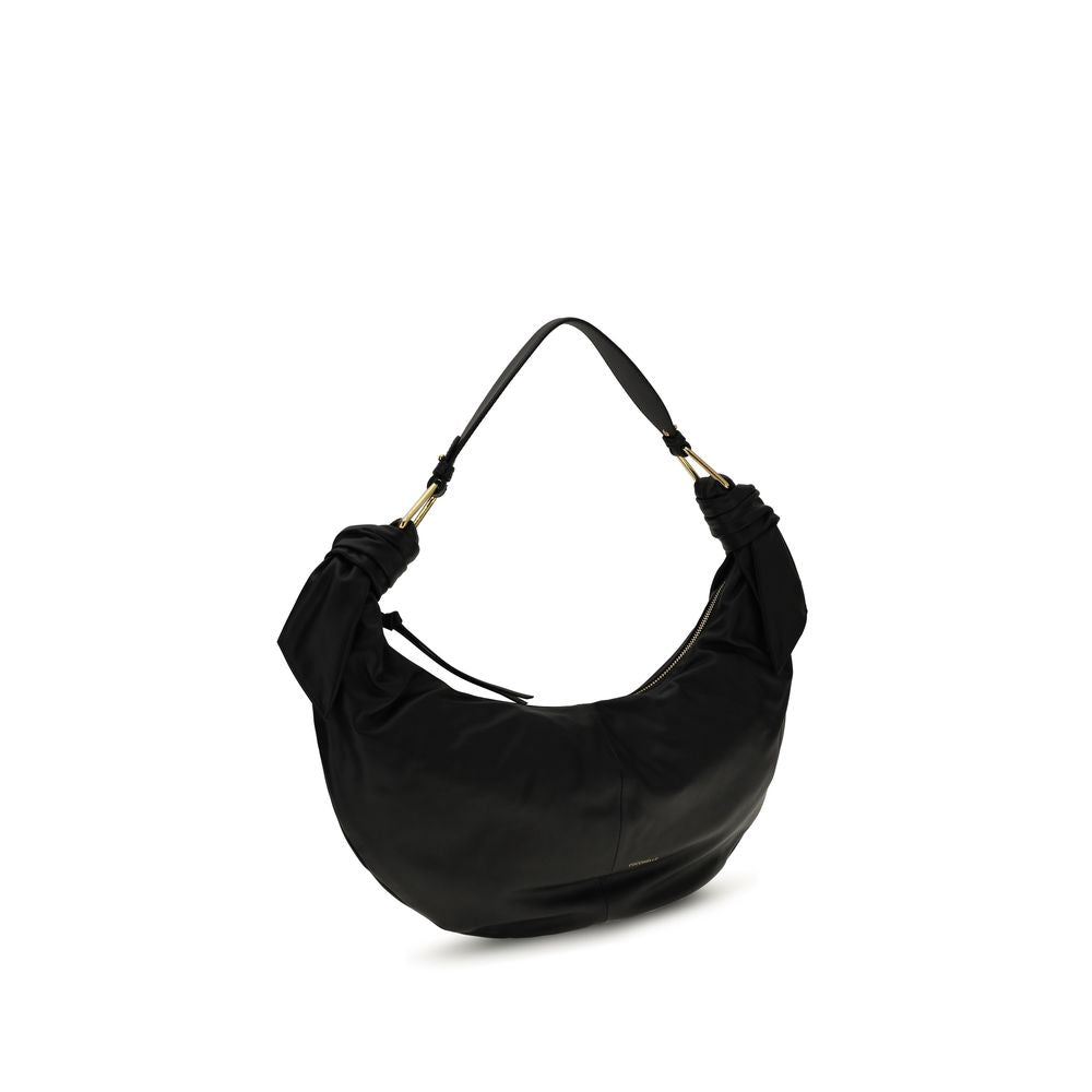 Indulge in the Coccinelle Black Calf Leather Bos Taurus Shoulder Bag, a timeless masterpiece of exquisite craftsmanship and luxurious allure, perfect for any occasion.
