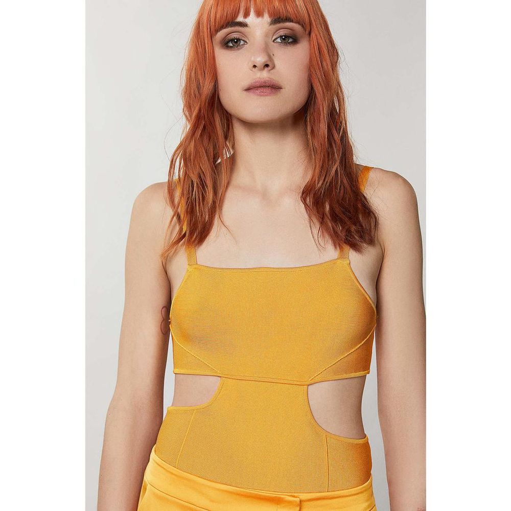 Elevate your wardrobe with the Patrizia Pepe Juicy Orange Viscose Tank Top, a masterful blend of elegance and comfort, perfect for any sophisticated occasion.