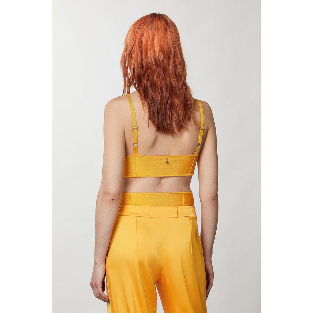 Patrizia Pepe Juicy Orange Viscose Tank Top - Couture Elegance