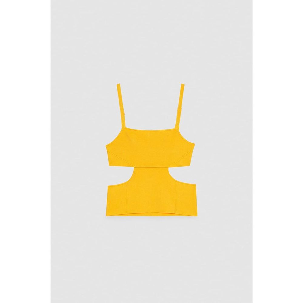 Patrizia Pepe Juicy Orange Viscose Tank Top - Couture Elegance