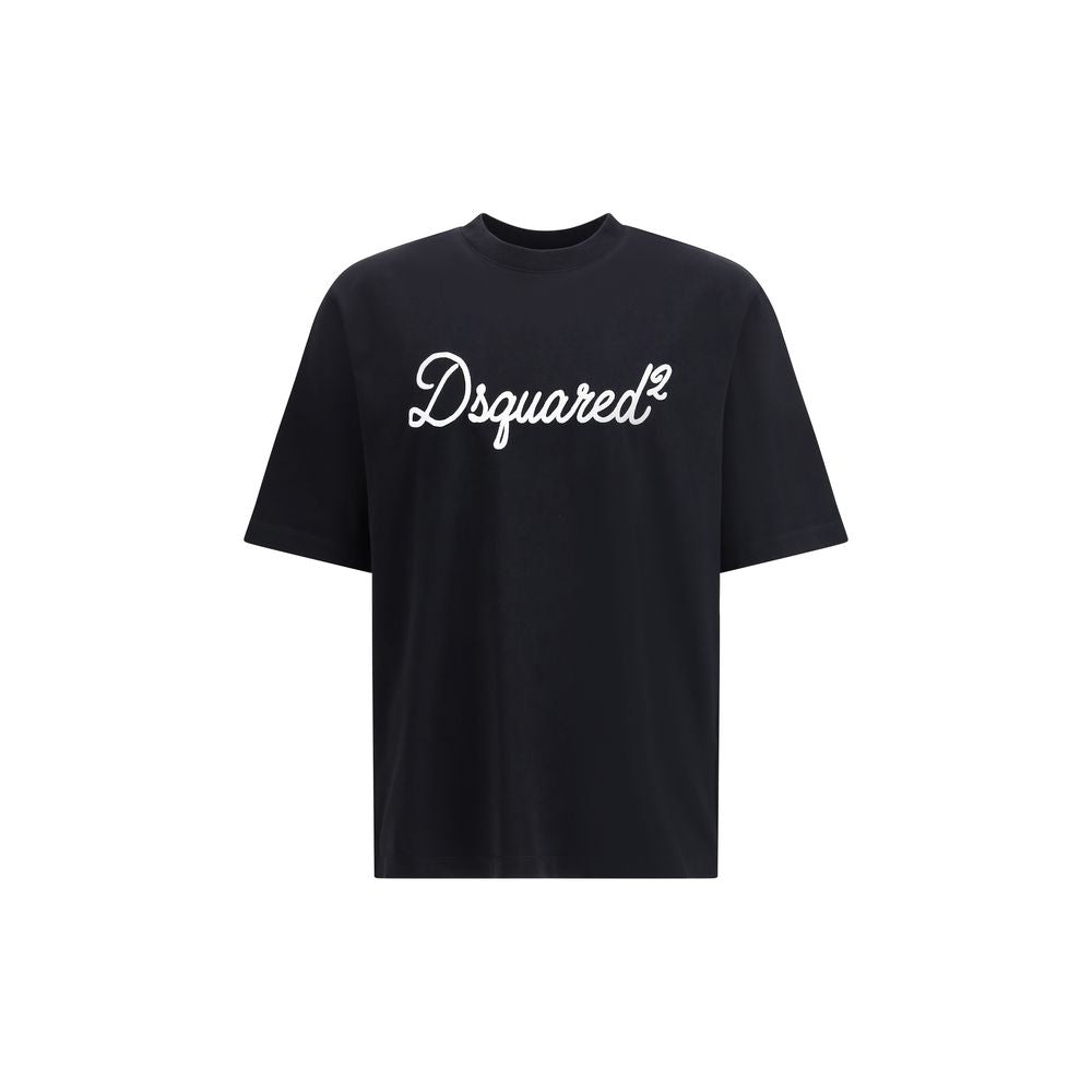 Dsquared² Black Cotton T-Shirt | Artisanal Luxury Elegance