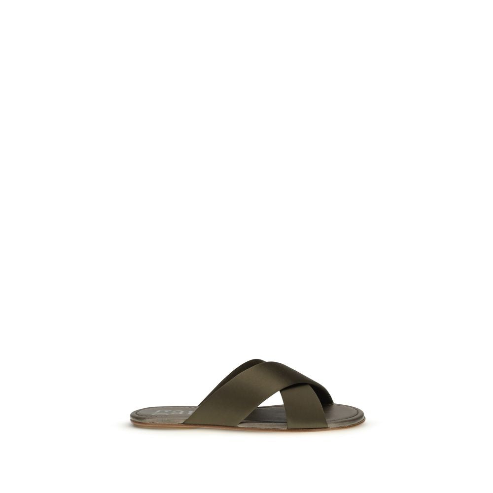 Pedro García Brown Silk Flat Sandals - Exquisite Luxury Footwear