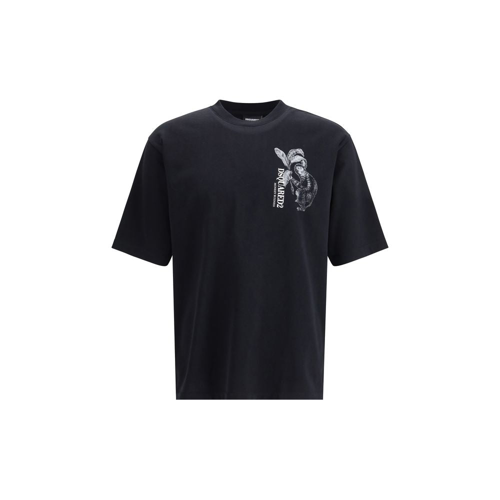 Dsquared² Black Cotton T-Shirt – Artisanal Luxury Redefined