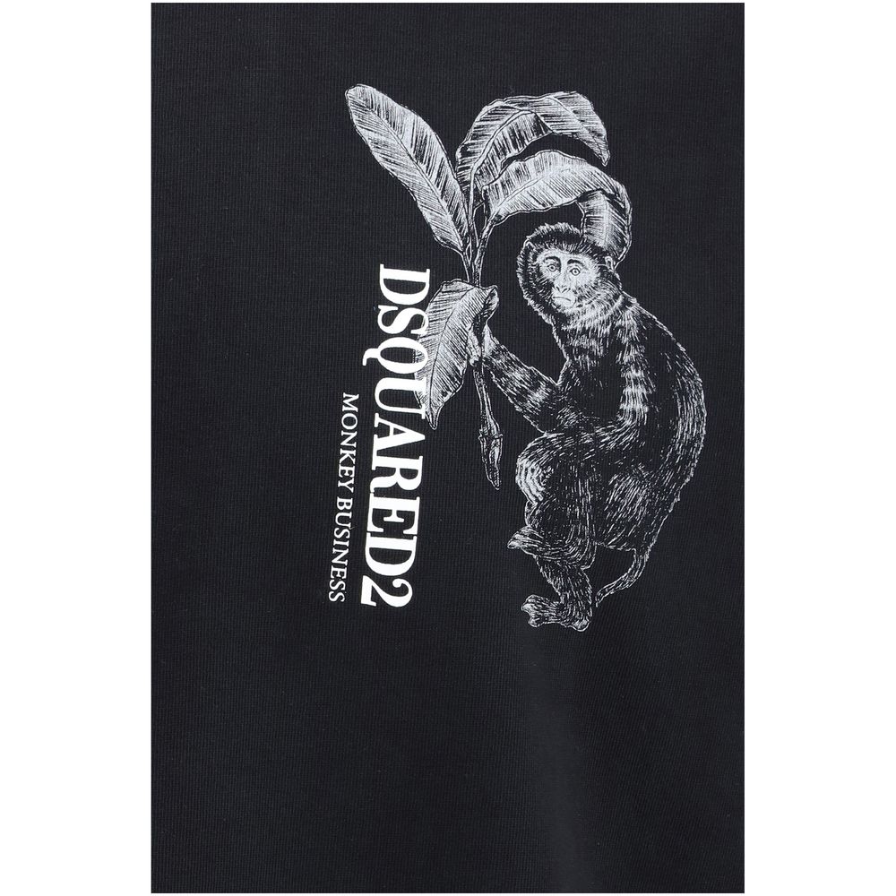 Dsquared² Black Cotton T-Shirt – Artisanal Luxury Redefined