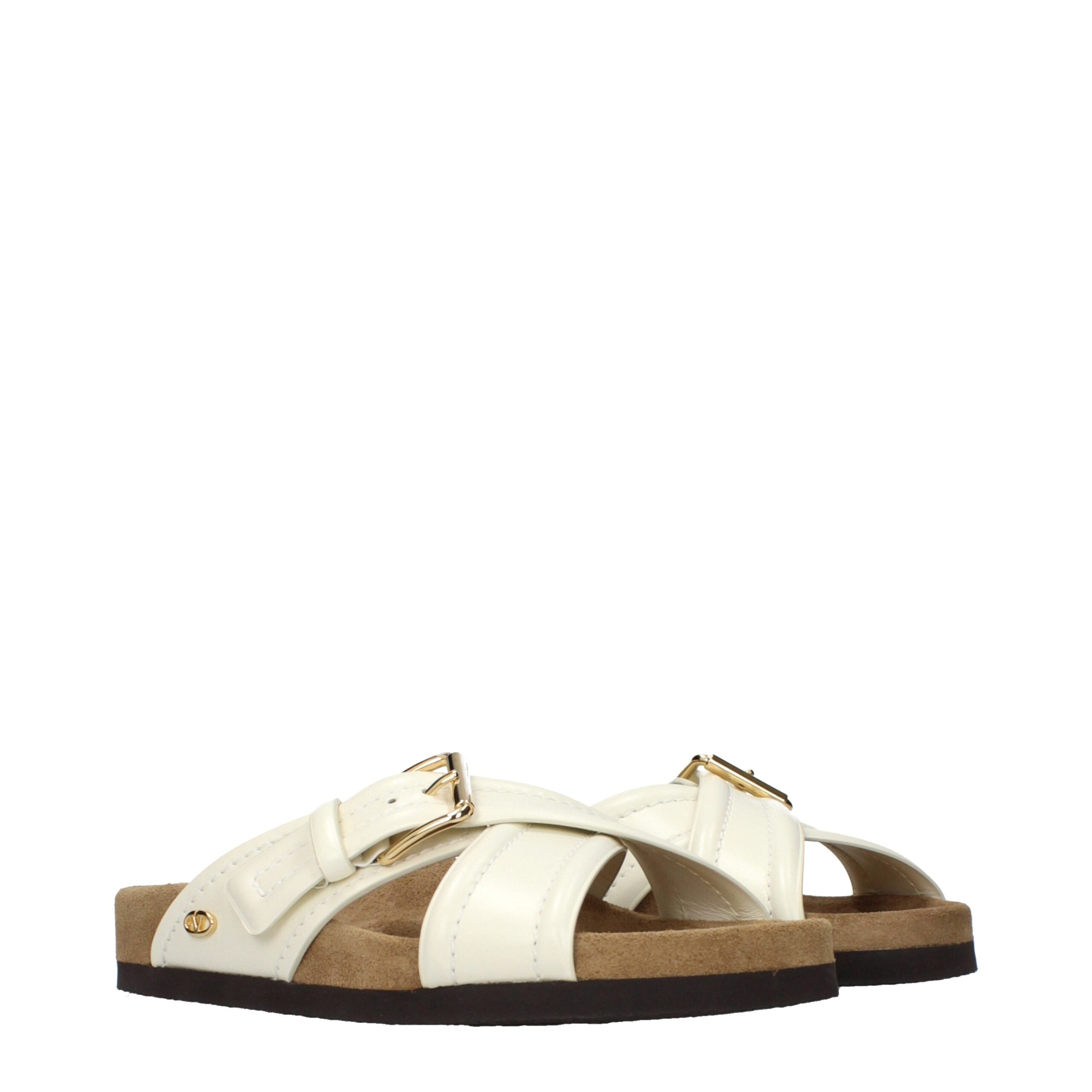 Valentino Garavani Beige Leather Slippers | Artisanal Luxury Footwear
