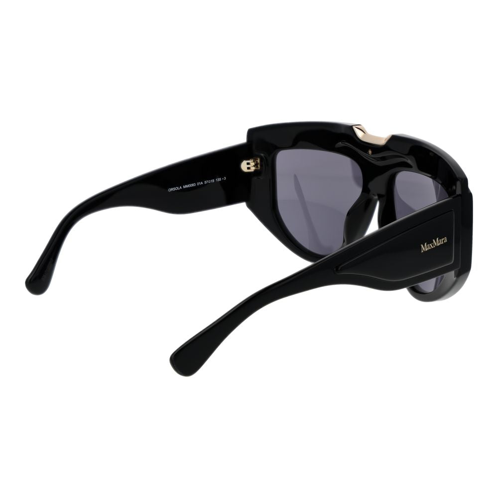 Experience the epitome of luxury with Max Mara Black Acetate Sunglasses, a timeless accessory crafted for the discerning individual, offering unparalleled elegance and sun protection.