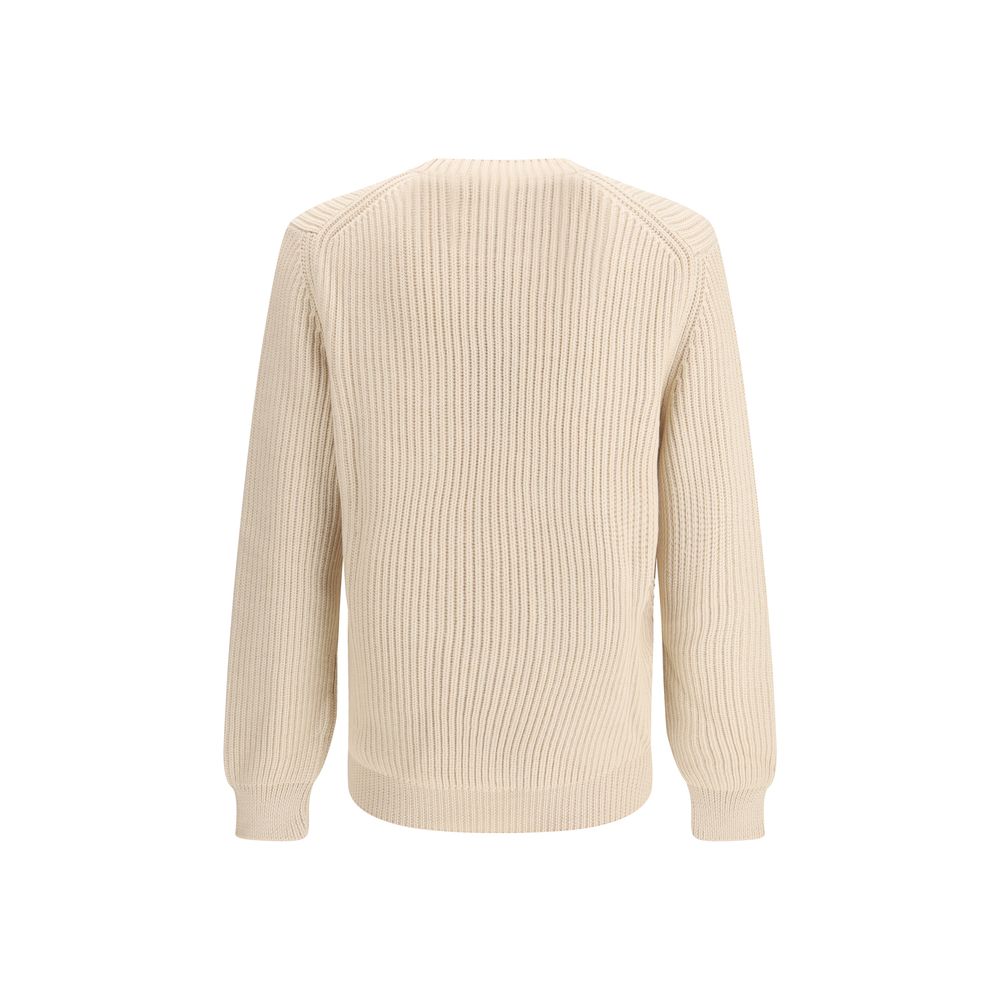Elevate your wardrobe with the Fendi Beige Fleece Wool Sweatshirt, a luxurious blend of comfort and sophistication, perfect for the discerning individual.
