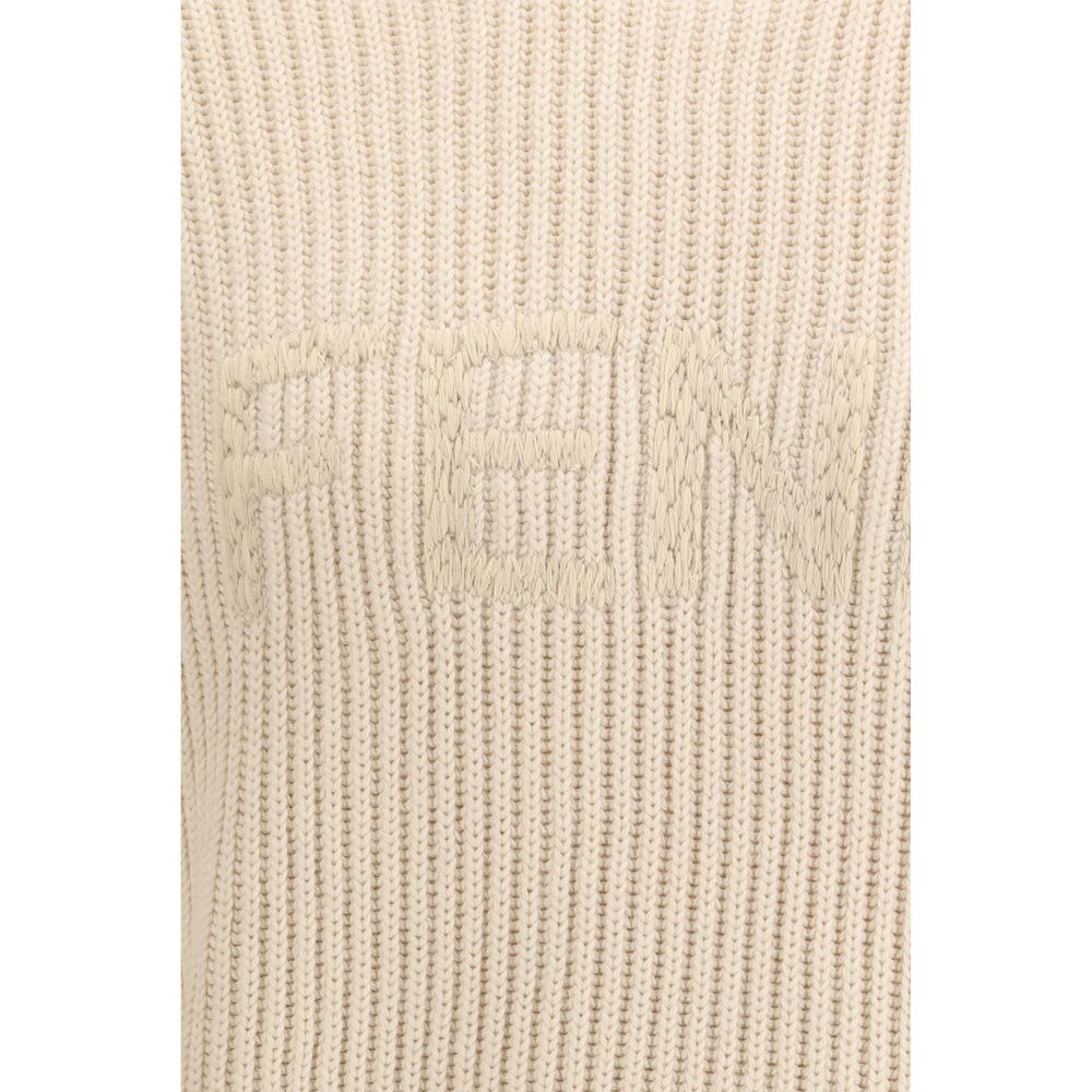 Elevate your wardrobe with the Fendi Beige Fleece Wool Sweatshirt, a luxurious blend of comfort and sophistication, perfect for effortless elegance in any setting.
