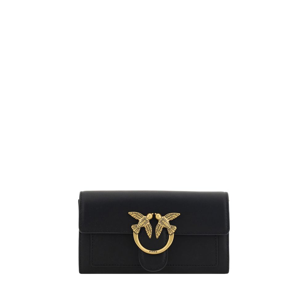 Elevate your elegance with the PINKO Black Calf Leather Bos Taurus Shoulder Bag, a masterpiece of exquisite craftsmanship and timeless luxury for the discerning individual.