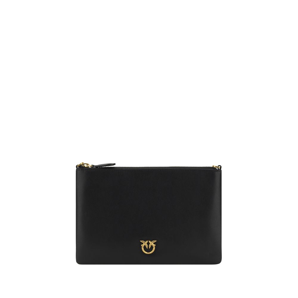 PINKO Black Calf Leather Bos Taurus Shoulder Bag - Timeless Luxury