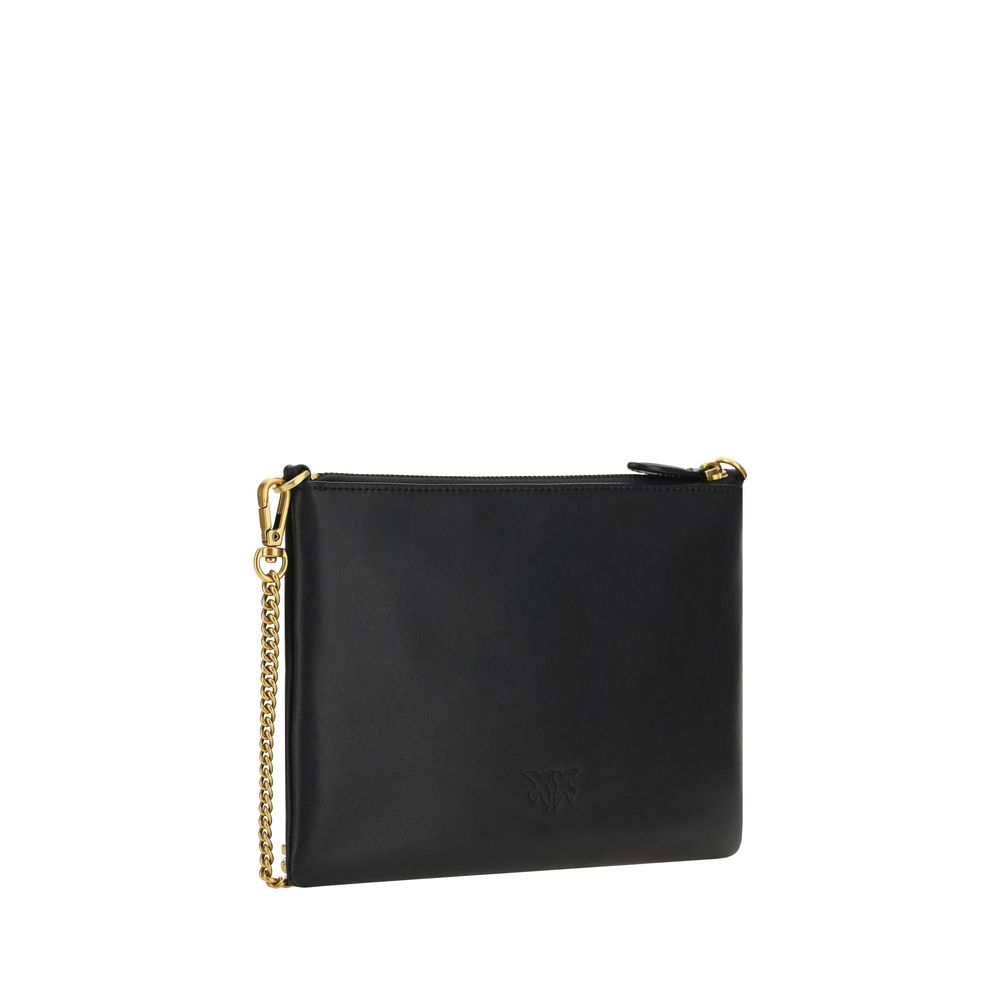 Indulge in the PINKO Black Calf Leather Bos Taurus Shoulder Bag, where exquisite craftsmanship meets timeless elegance, perfect for the discerning individual seeking luxury.