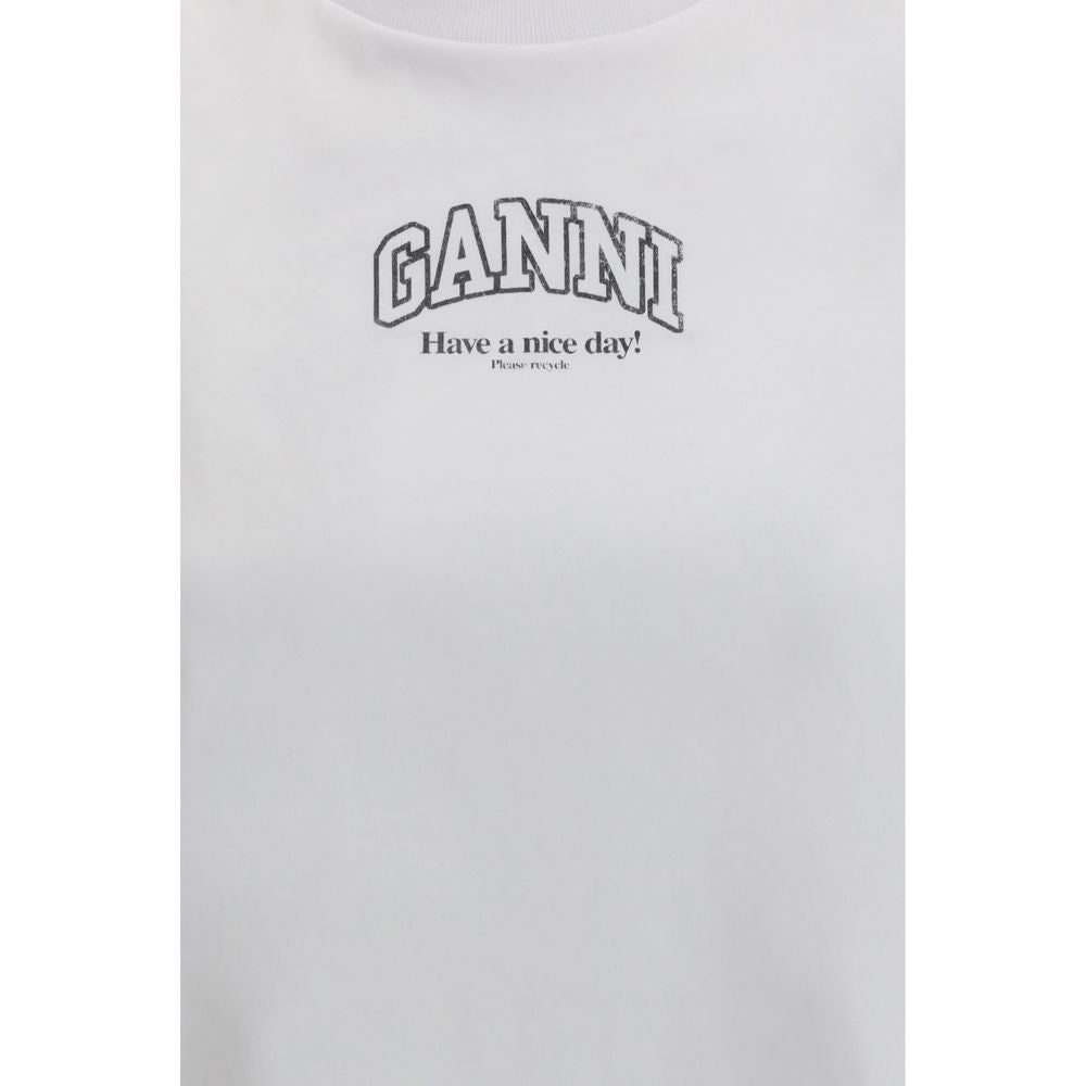 Ganni White Cotton T-Shirt - Effortless Elegance for All