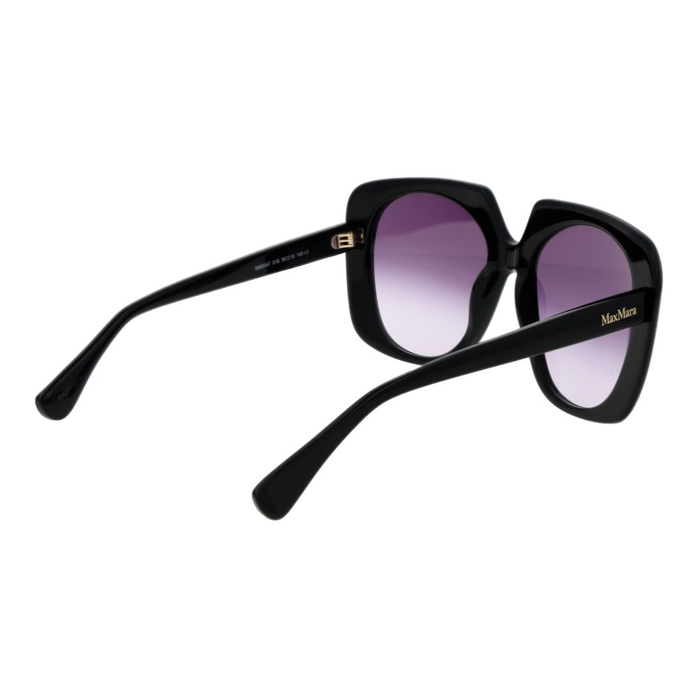Indulge in the timeless elegance of Max Mara Black Plastic Sunglasses, where luxurious craftsmanship meets sophisticated style, perfect for the discerning individual.