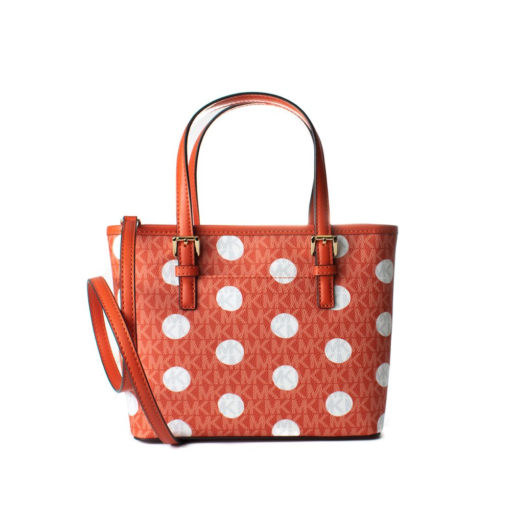 Discover the Michael Kors Orange Canvas Tote Bag from the Jet Set Travel collection, a symbol of artisanal luxury and vibrant elegance, perfect for any occasion.