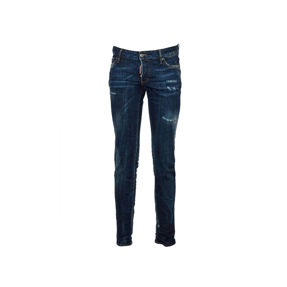 Indulge in the exquisite Dsquared² Blue Cotton Slim Fit Jeans, where luxurious craftsmanship meets timeless elegance, perfect for the discerning fashion connoisseur.