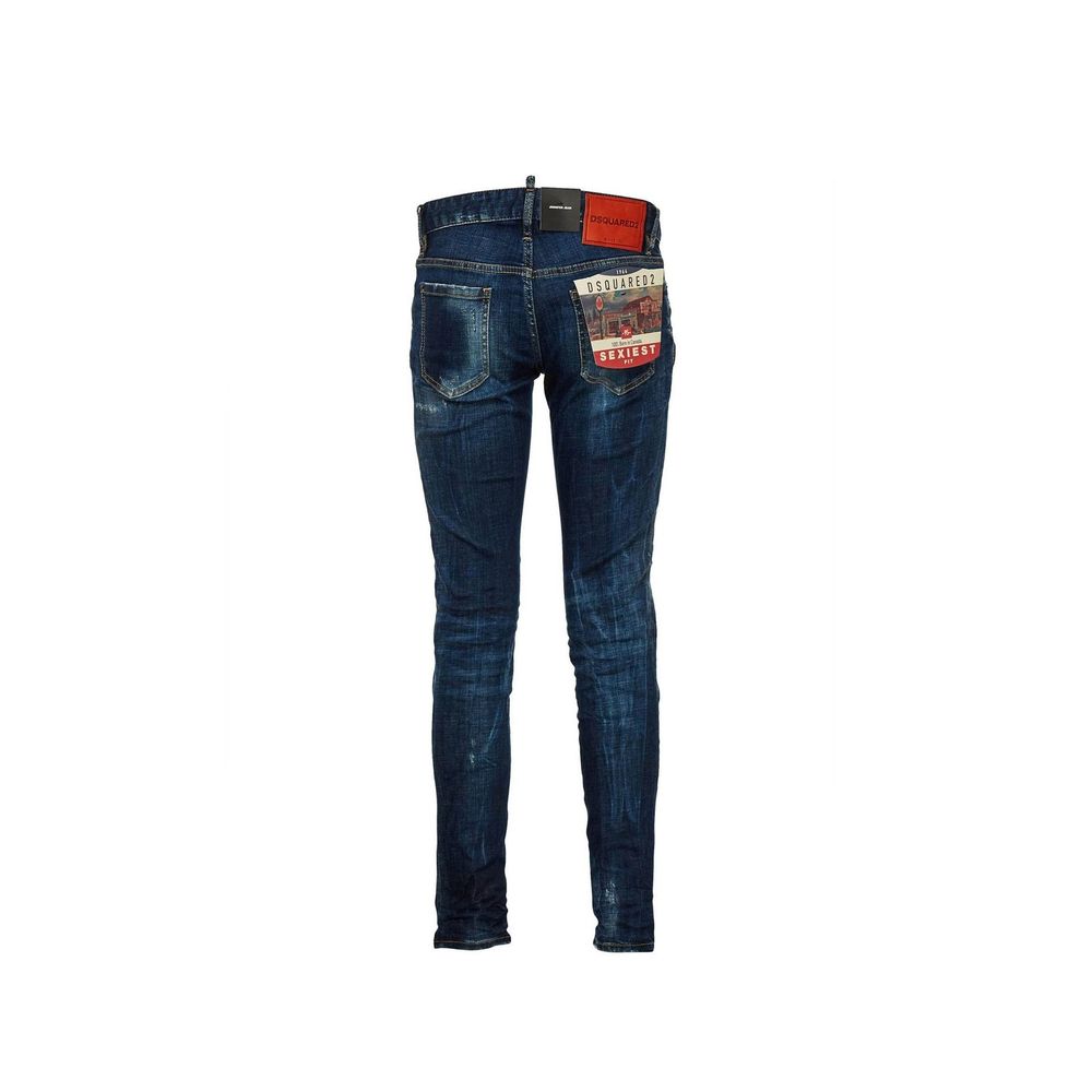 Indulge in the elegance of Dsquared² Blue Cotton Slim Fit Jeans, crafted from premium materials for a flawless fit that embodies sophistication and timeless allure.