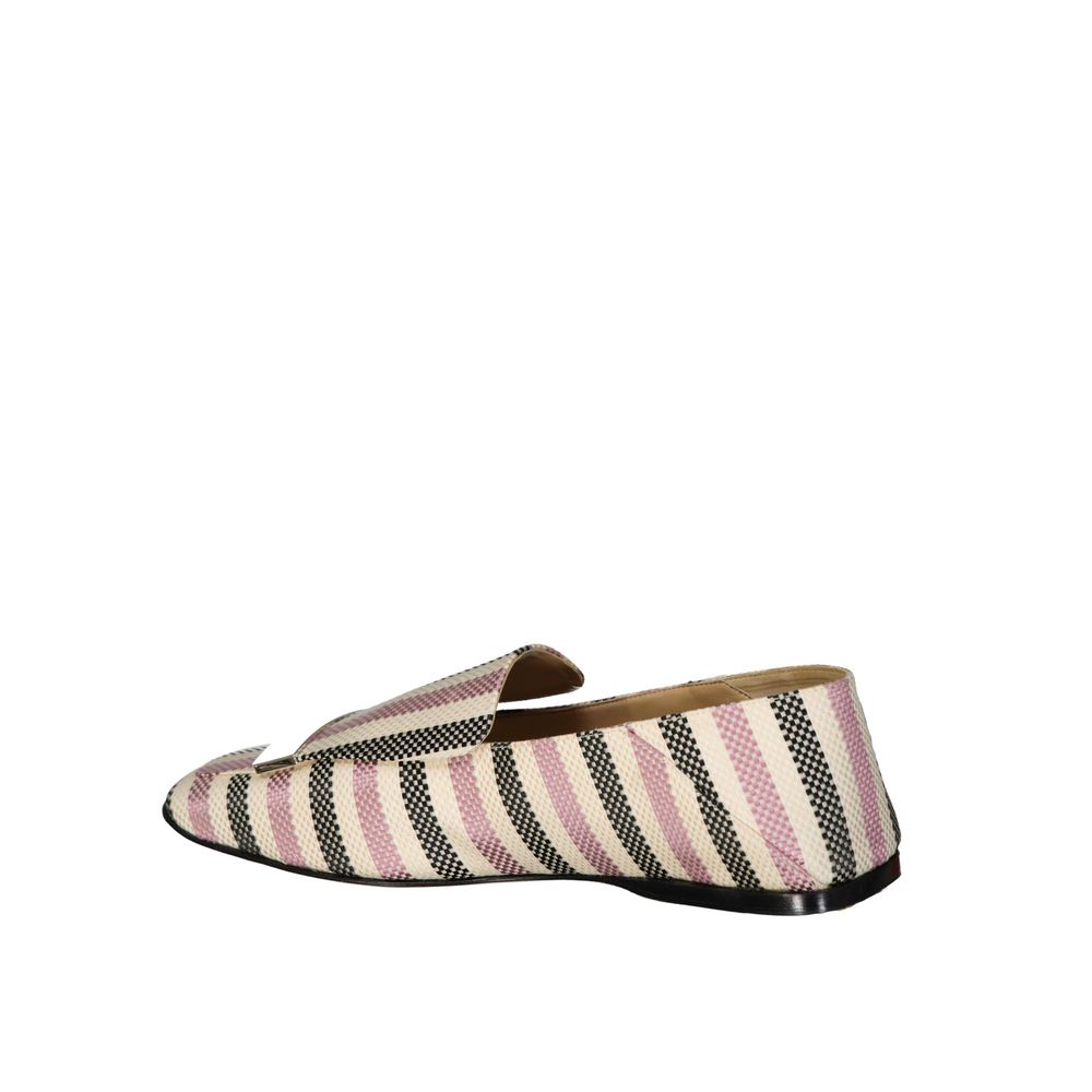 Sergio Rossi White Fabric Slip-On Loafers - Exquisite Italian Elegance
