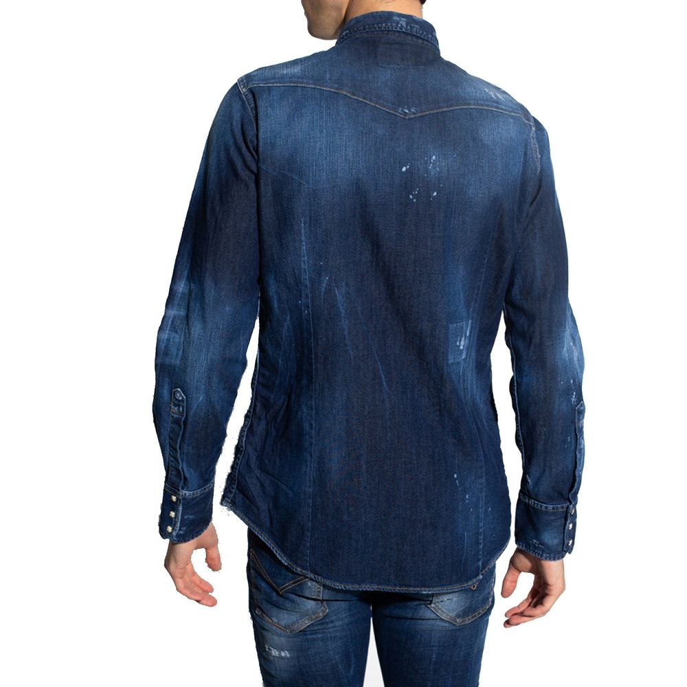 Dsquared² Blue Denim Shirt - Artisanal Luxury for the Discerning