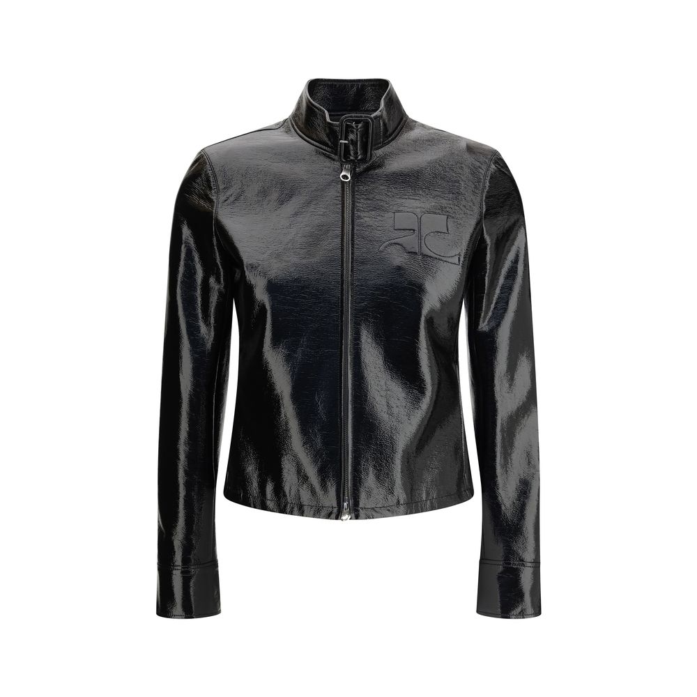 Courrèges Black Cotton Full-Length Jacket - Urban Sophistication