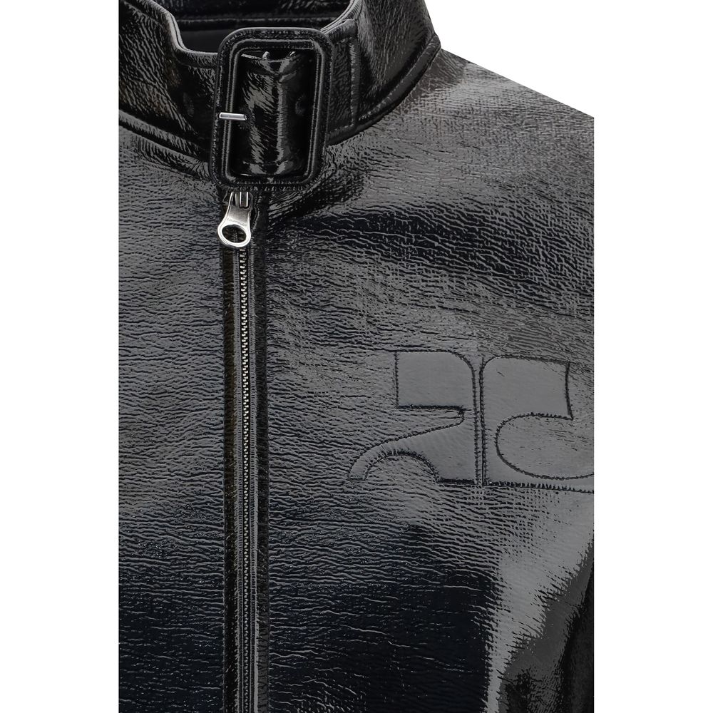 Courrèges Black Cotton Full-Length Jacket - Urban Sophistication
