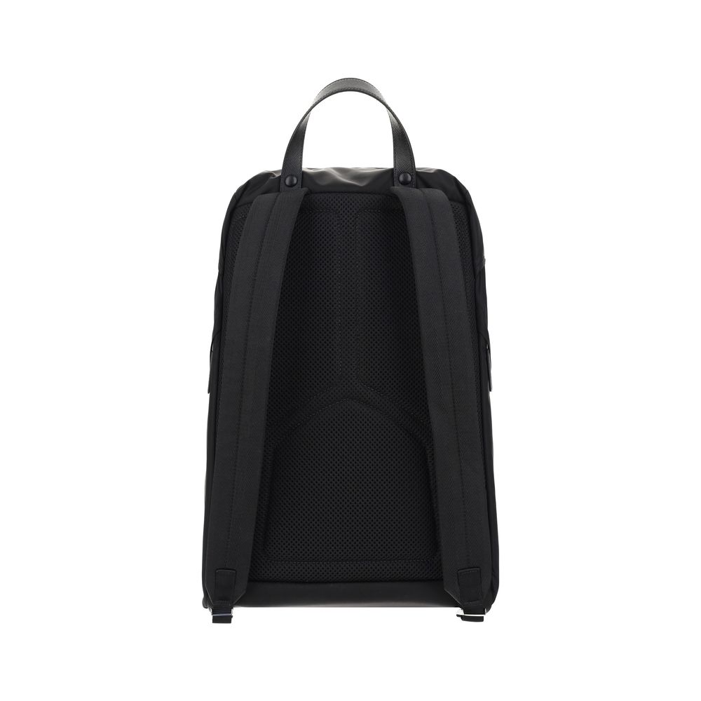 Discover the Prada Black Recycled Polyamide Backpack from the SS26 collection, a seamless blend of luxury and sustainability, crafted for the discerning individual.