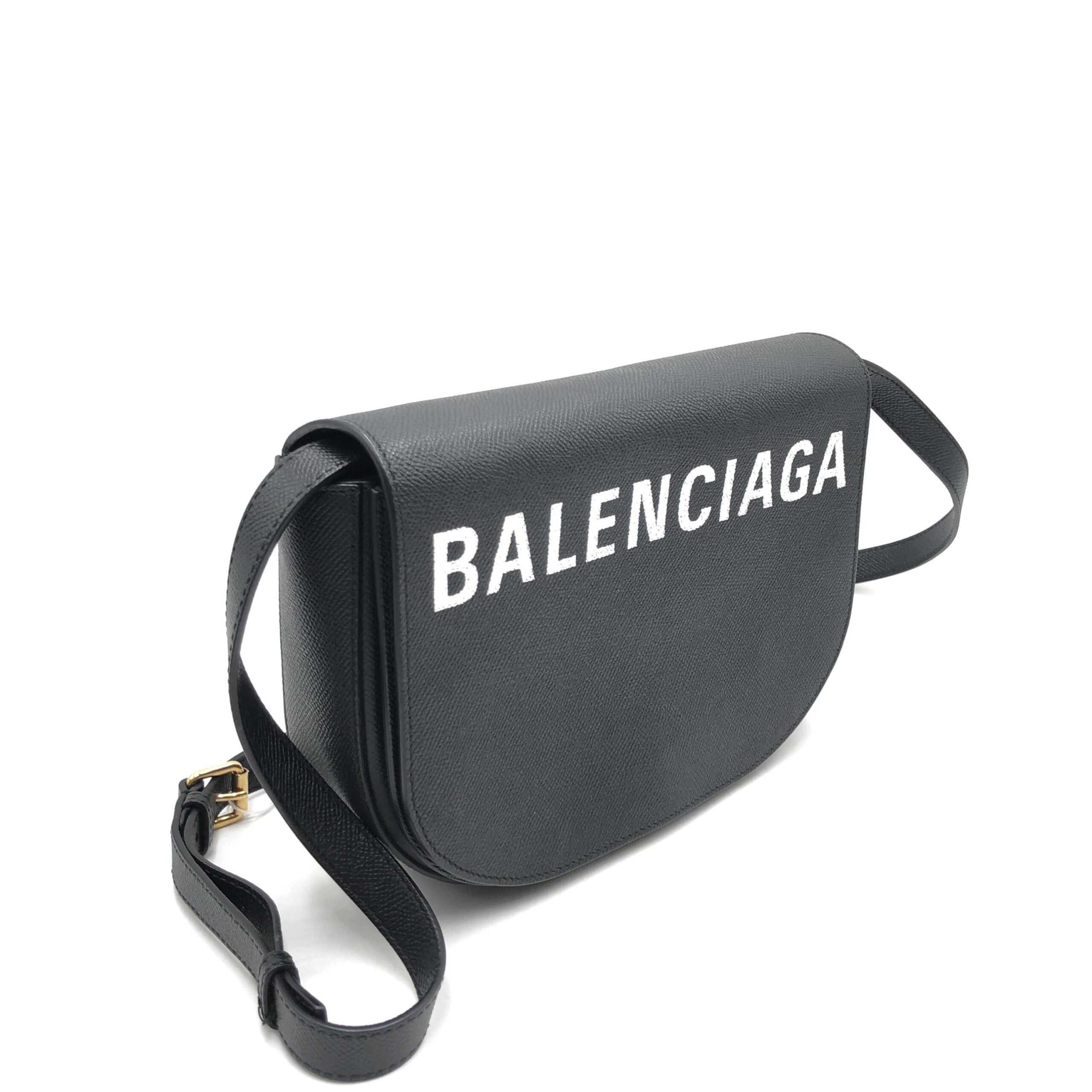 Balenciaga Black Grained Leather Crossbody Bag