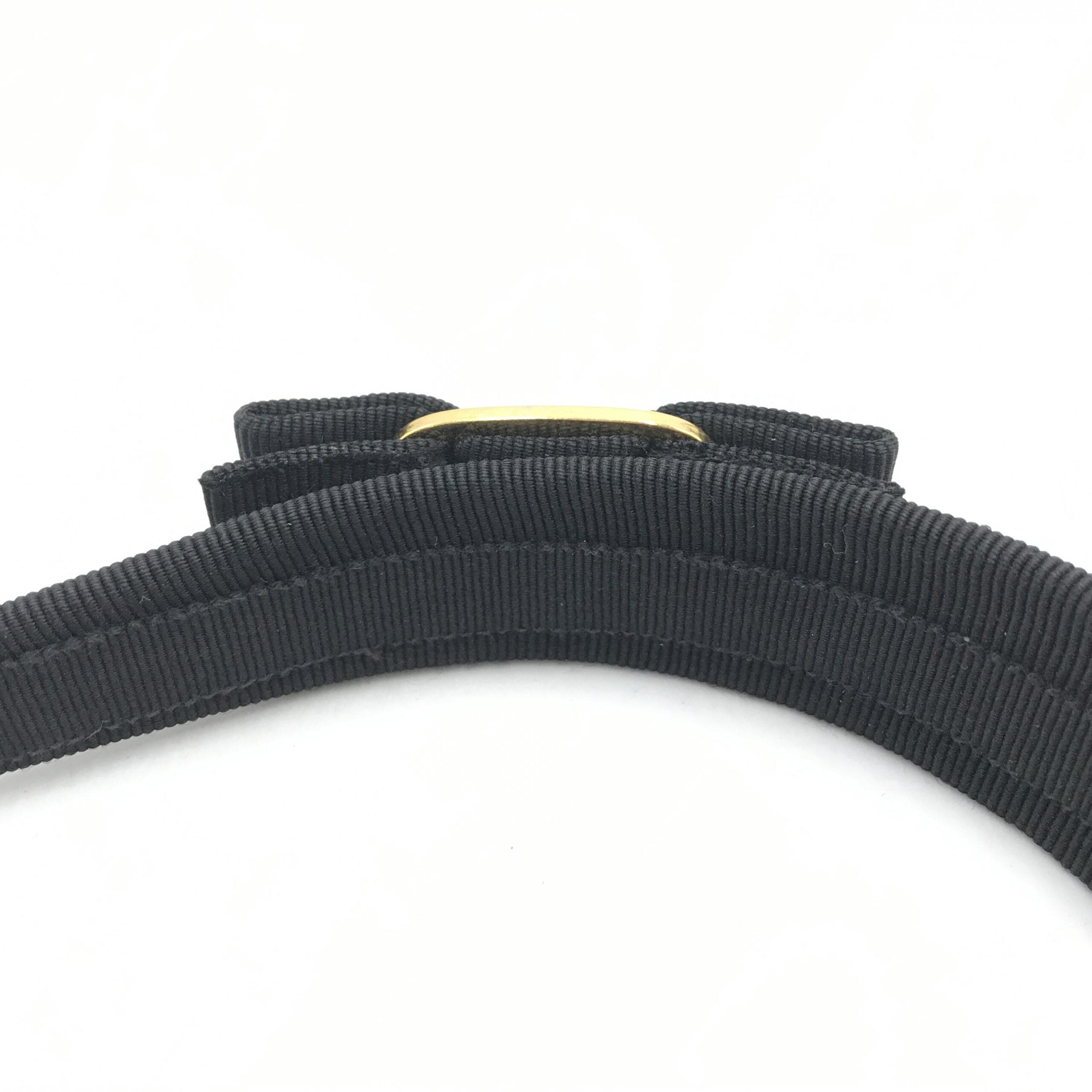 Salvatore Ferragamo Black Grosgrain Headband With Gold Hardware