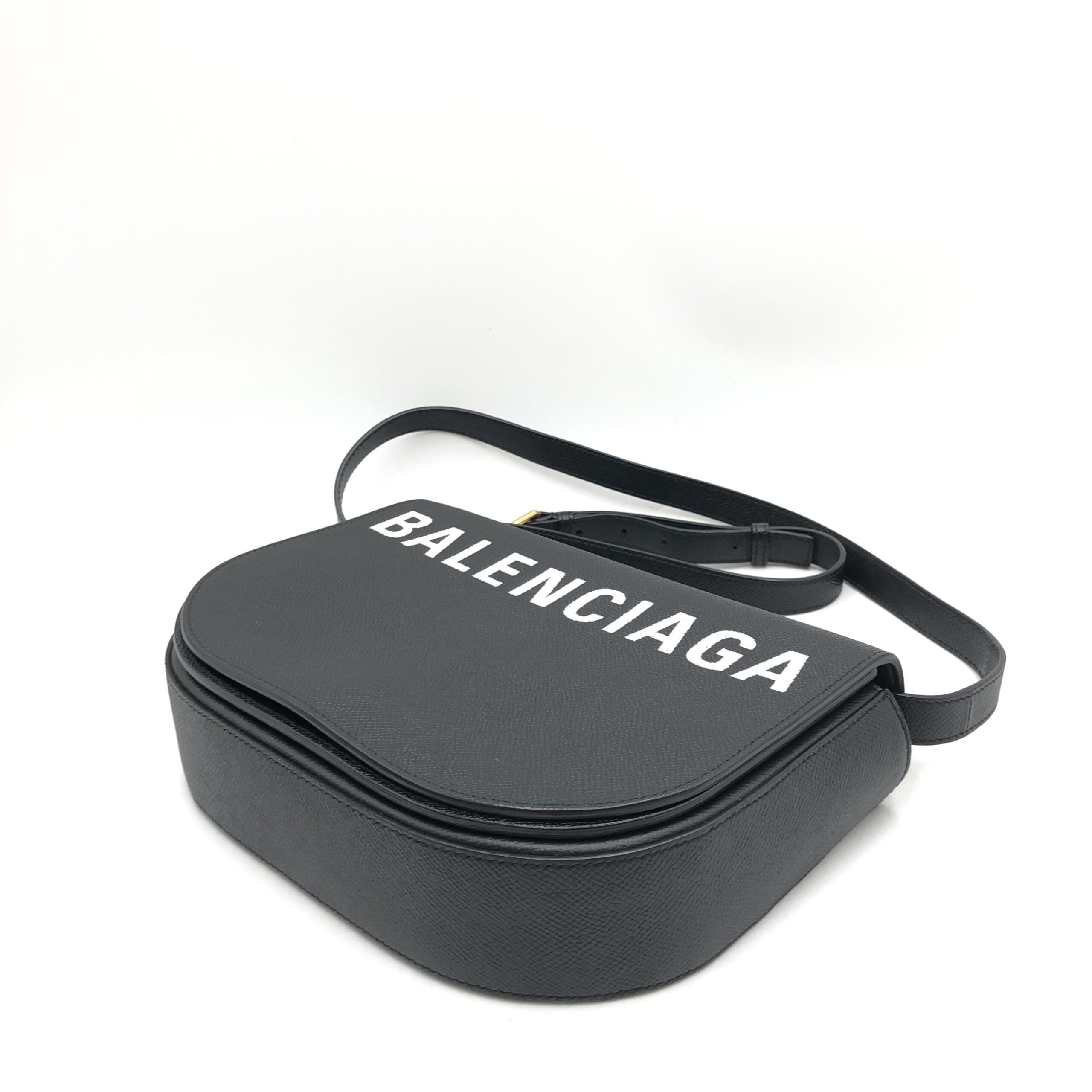 Balenciaga Black Grained Leather Crossbody Bag