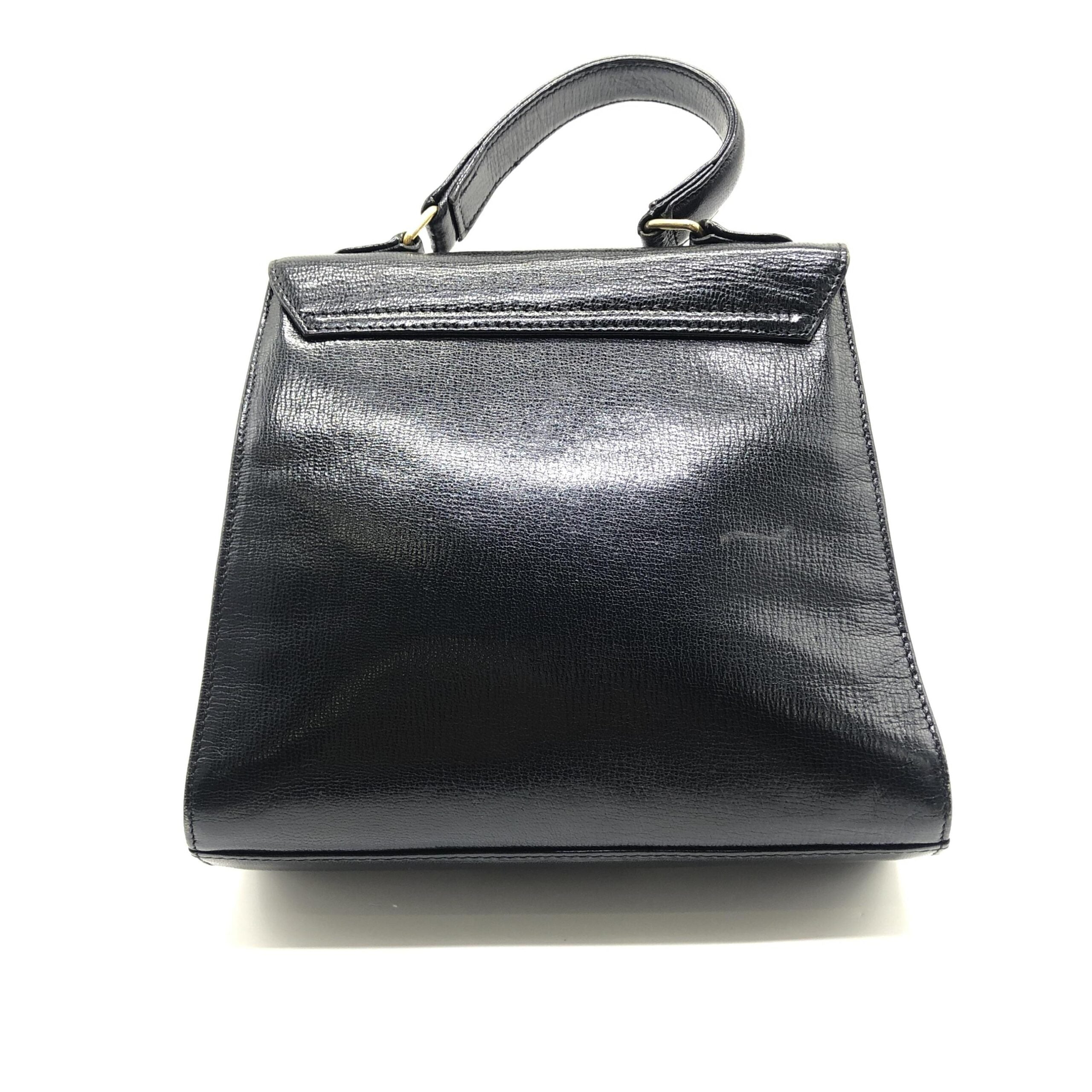 Fendi Black Leather Handbag With Gold Hardware