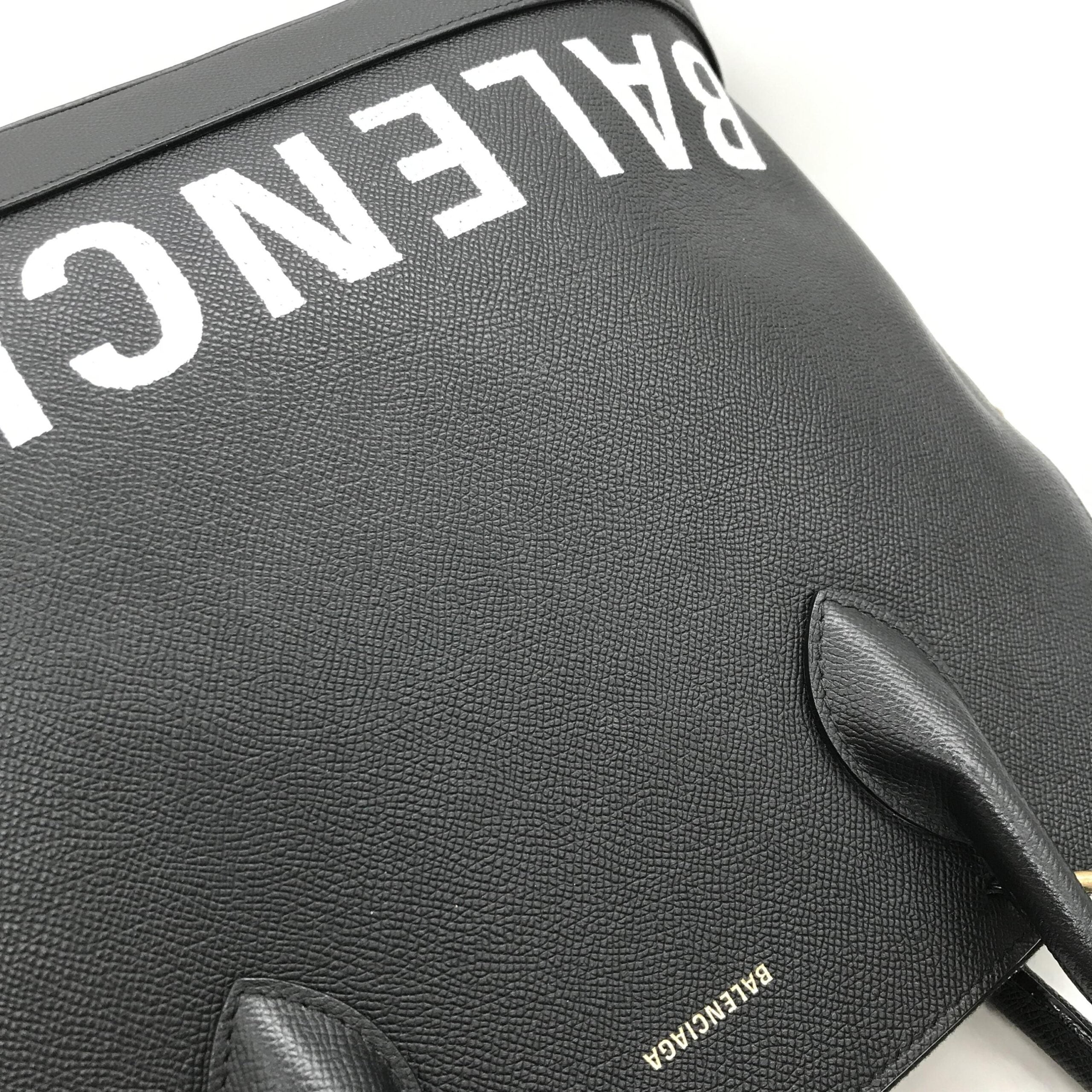 Balenciaga Black Grained Leather Ville Top Handle Bag