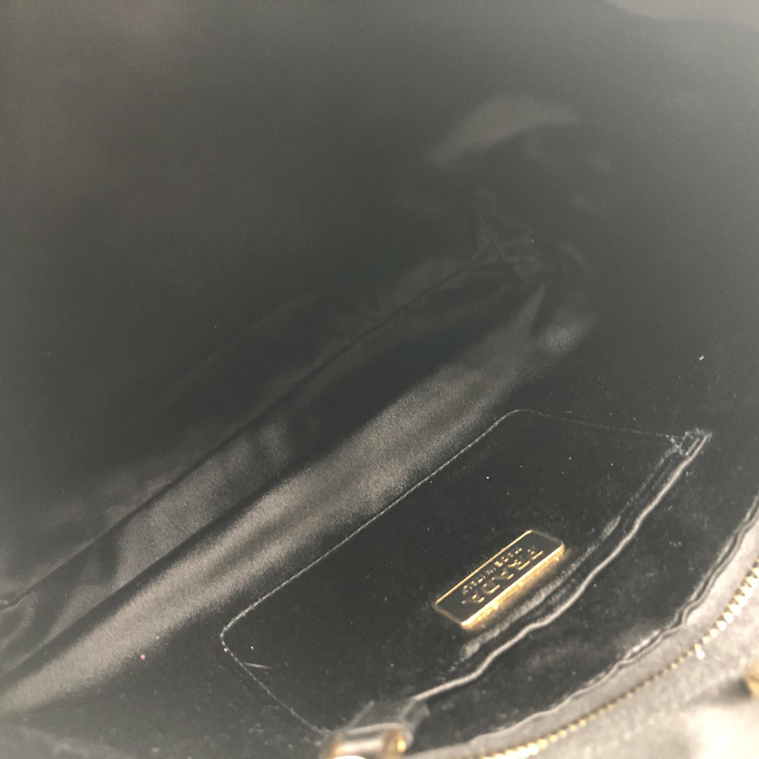 Prada Black Handbag With Colorful Satin Roses