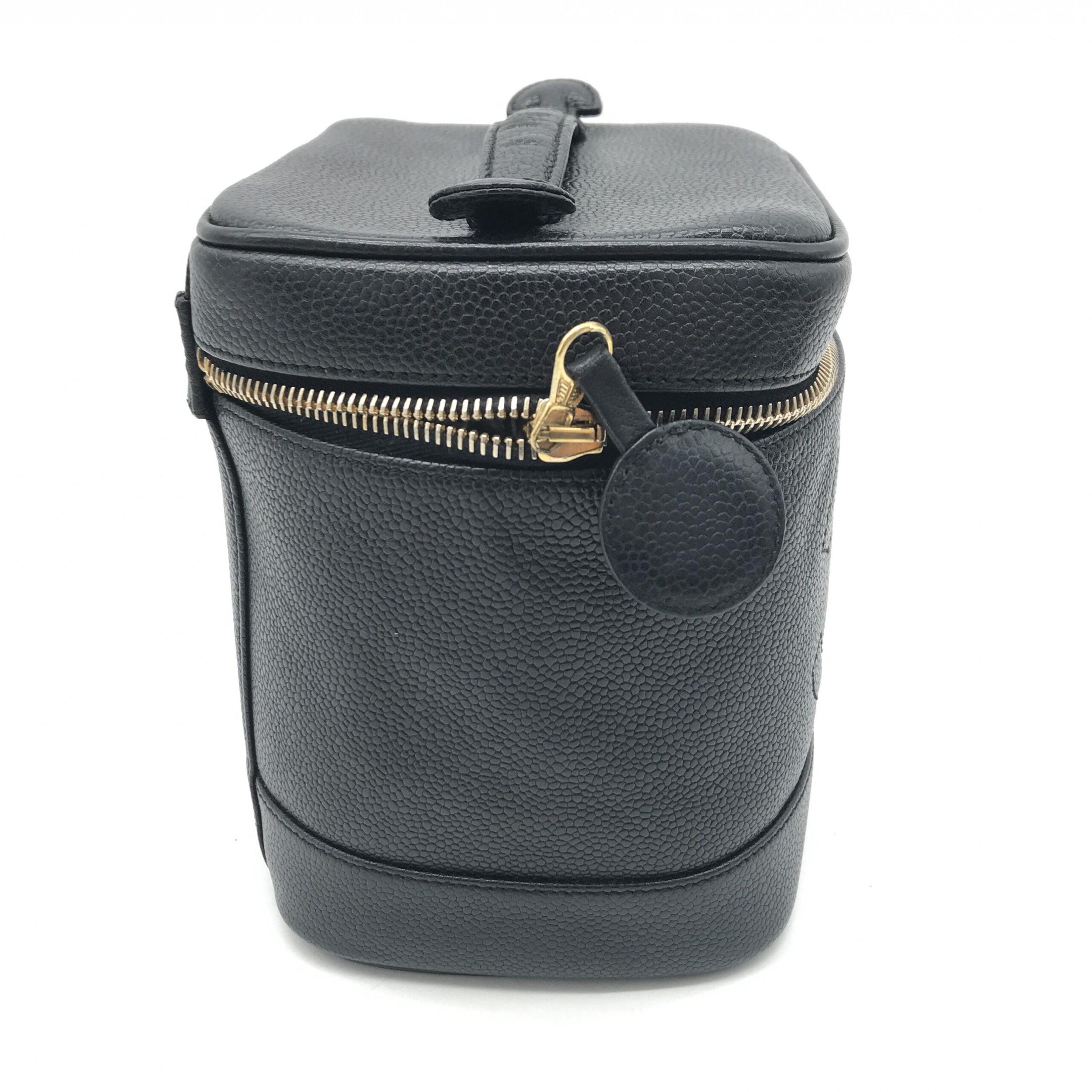 Chanel Caviar Leather Vanity Handbag In Black