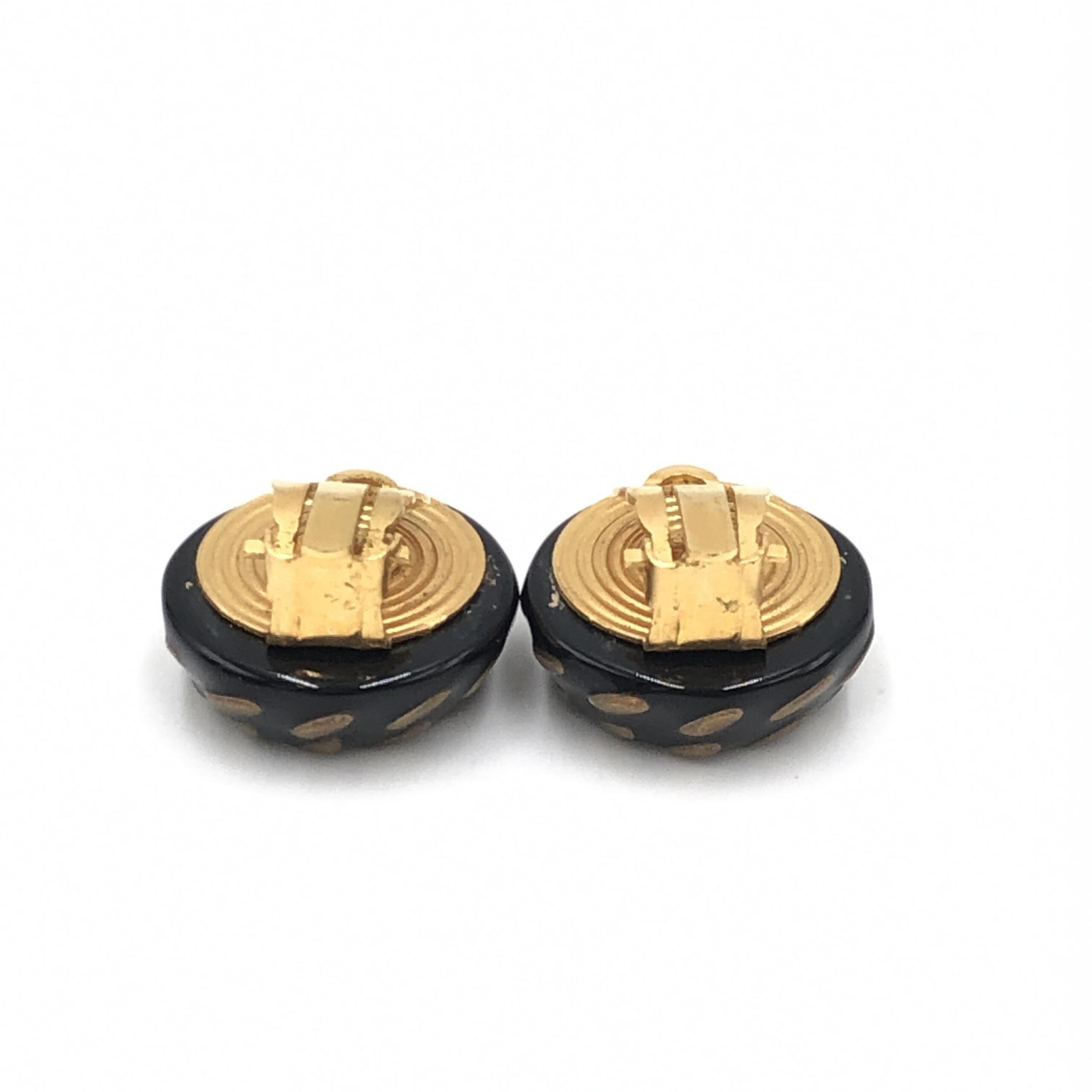 Chanel CC Button Clip-On Earrings