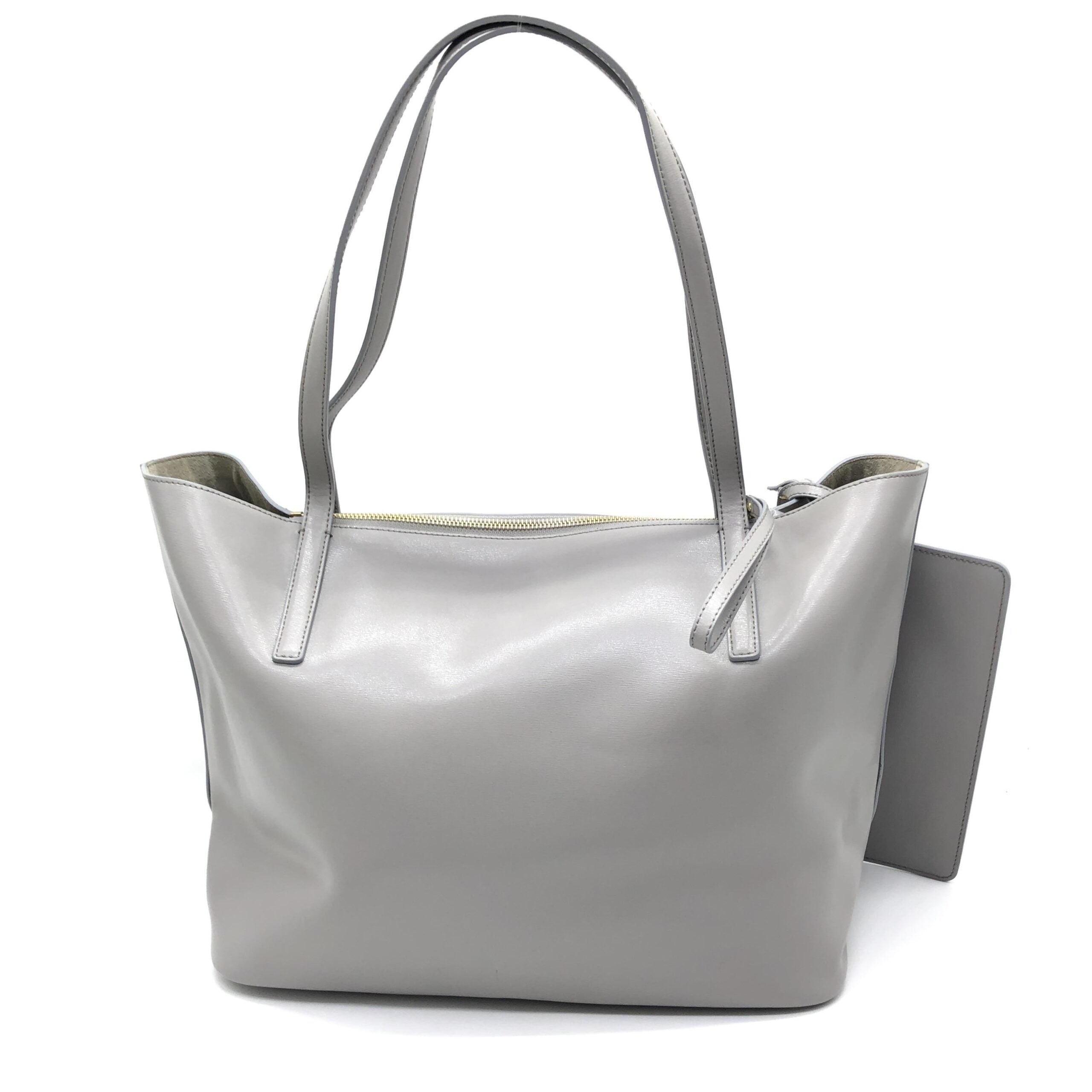 Salvatore Ferragamo Gancio City Light Grey Leather Tote Bag