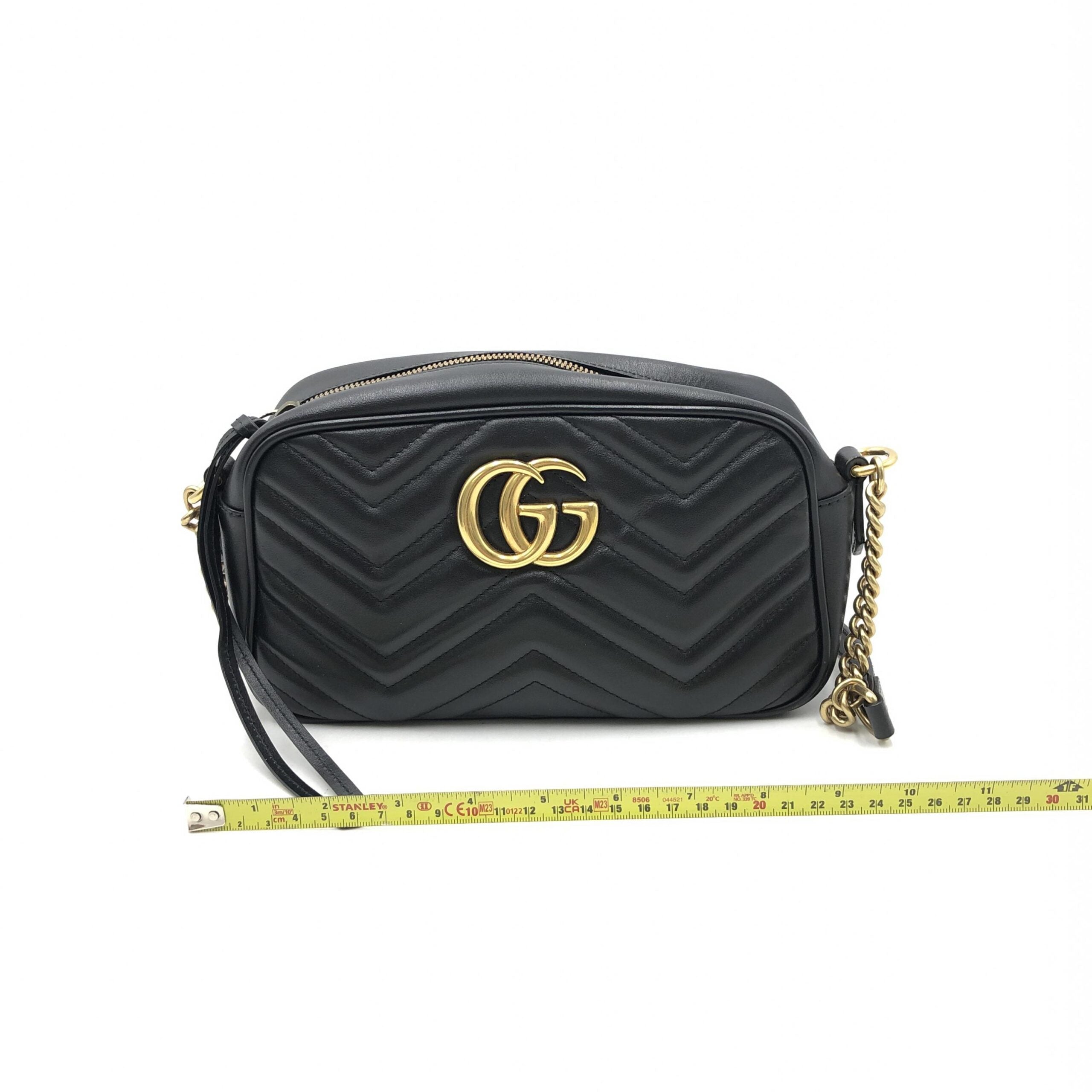 Gucci GG Marmont Small Black Matelasse Camera Bag