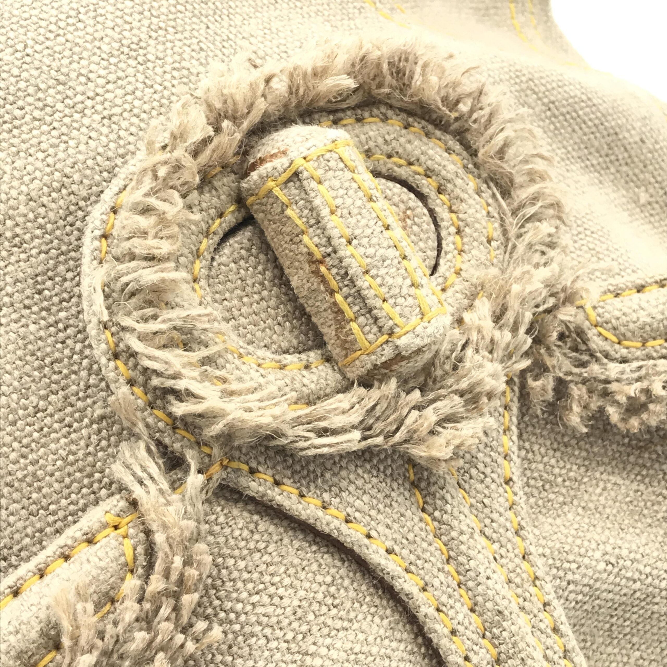 Prada Fringe Canvas Crossbody Handbag With Gold Accents