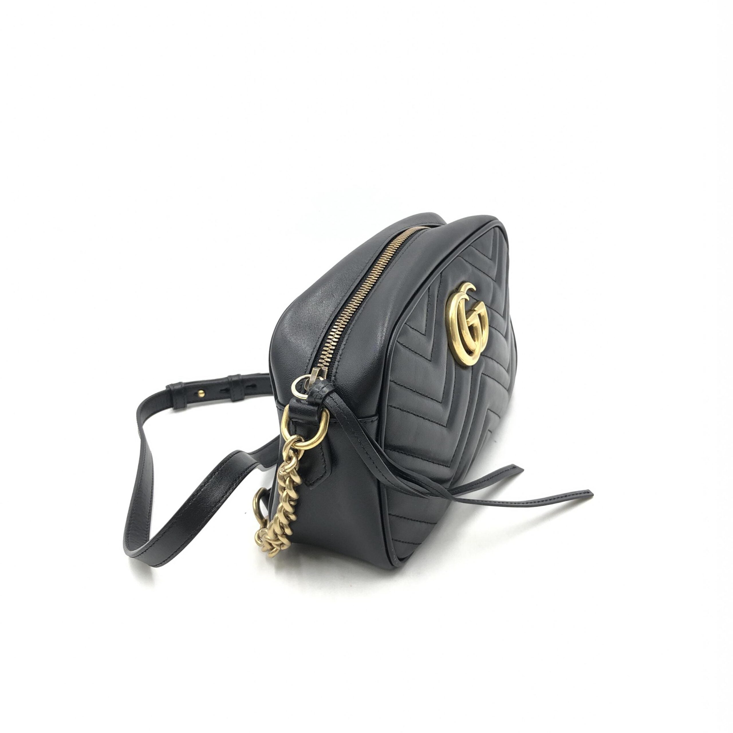 Gucci GG Marmont Small Black Matelasse Camera Bag