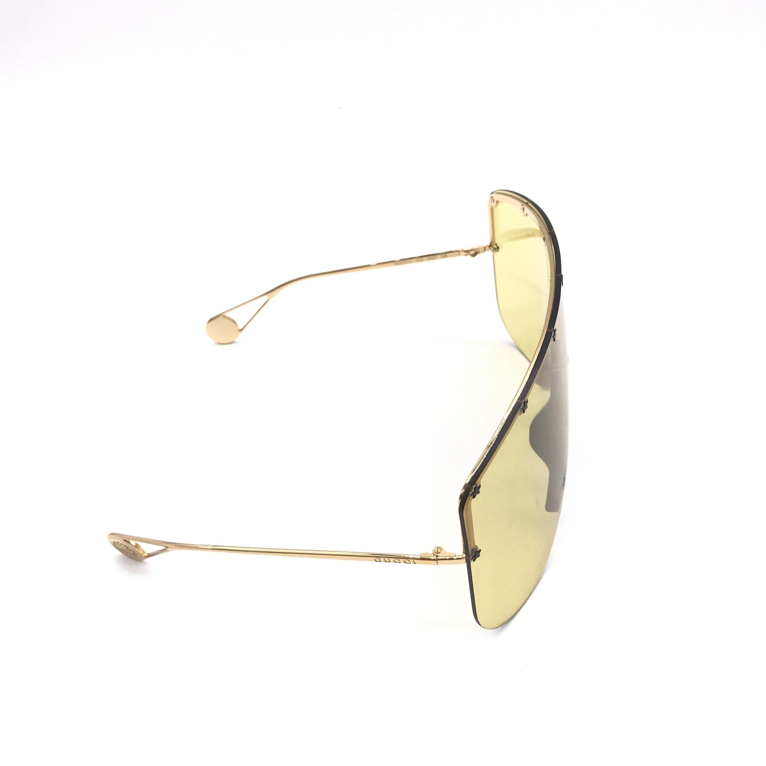 Gucci Gold Shield Sunglasses With Stud Details