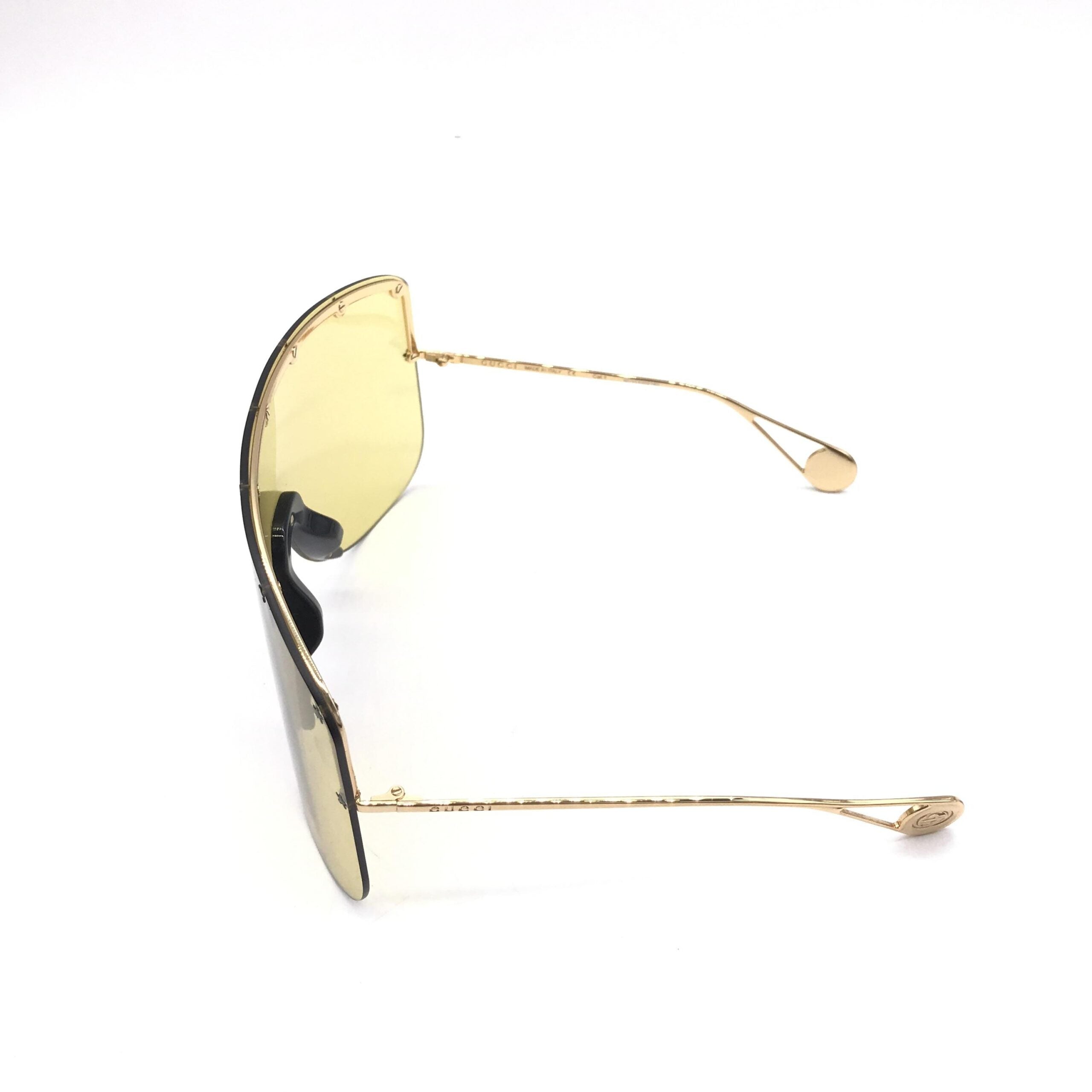 Gucci Gold Shield Sunglasses With Stud Details
