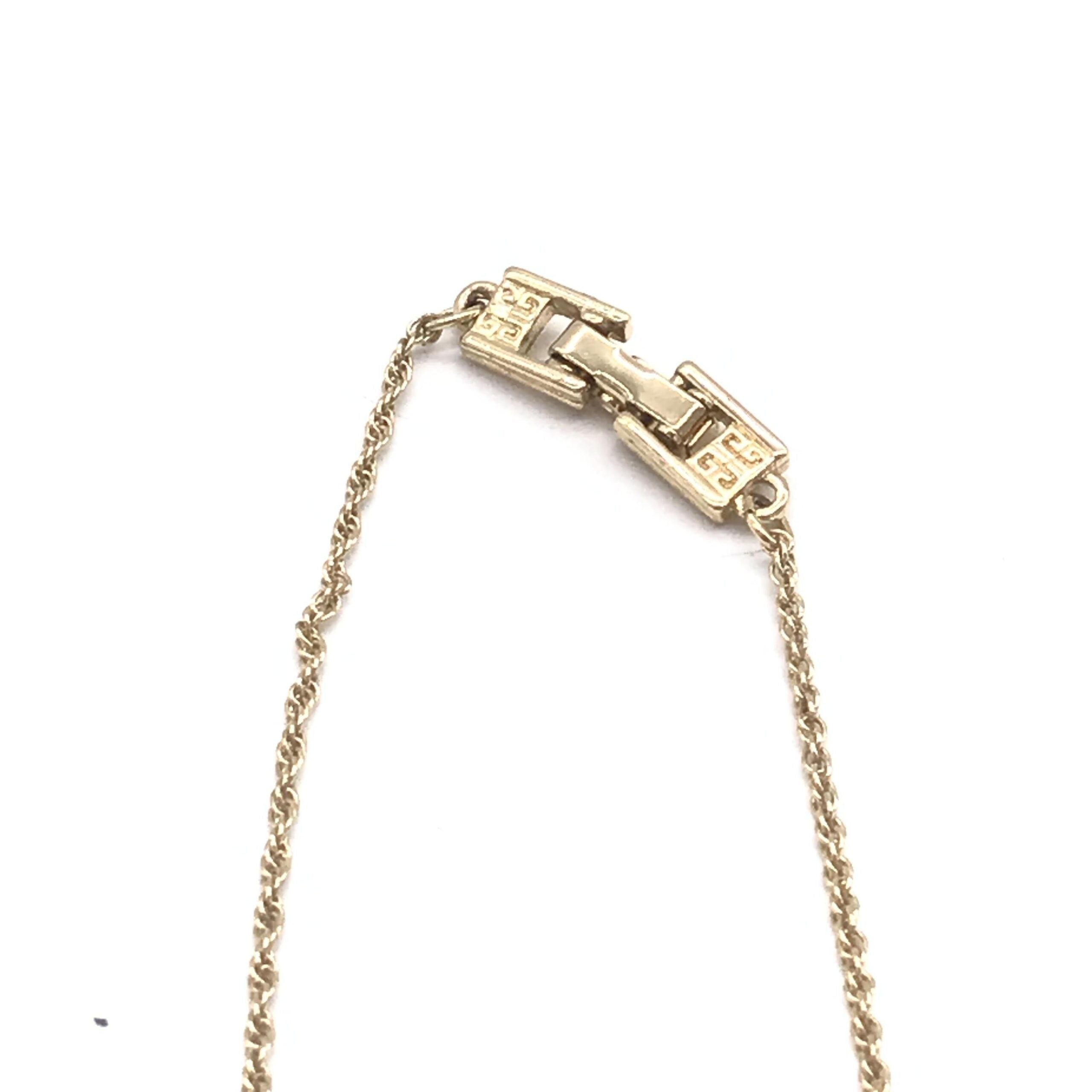 Givenchy Gold Tone Bow Pendant Chain Necklace