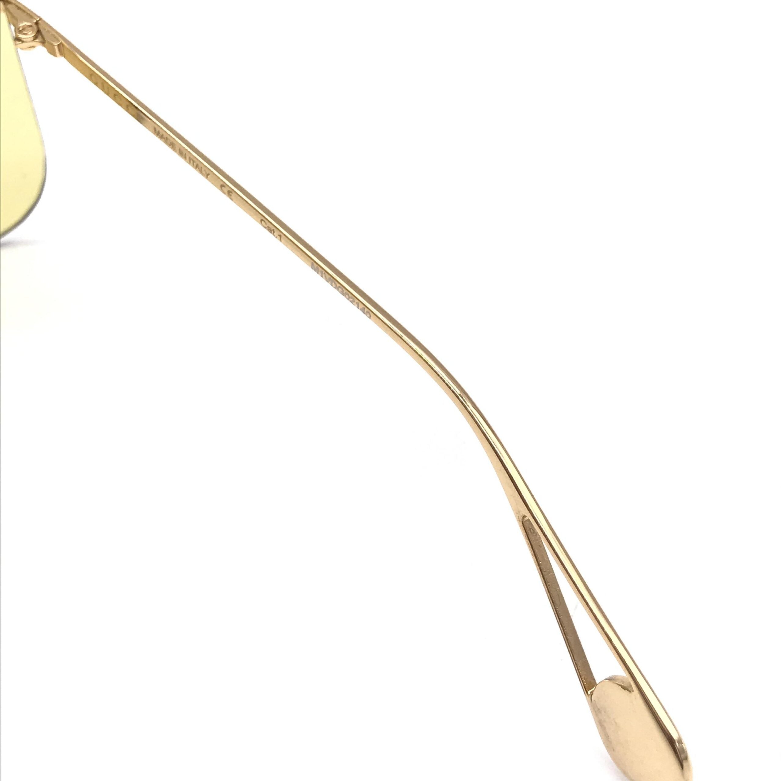 Gucci Gold Shield Sunglasses With Stud Details