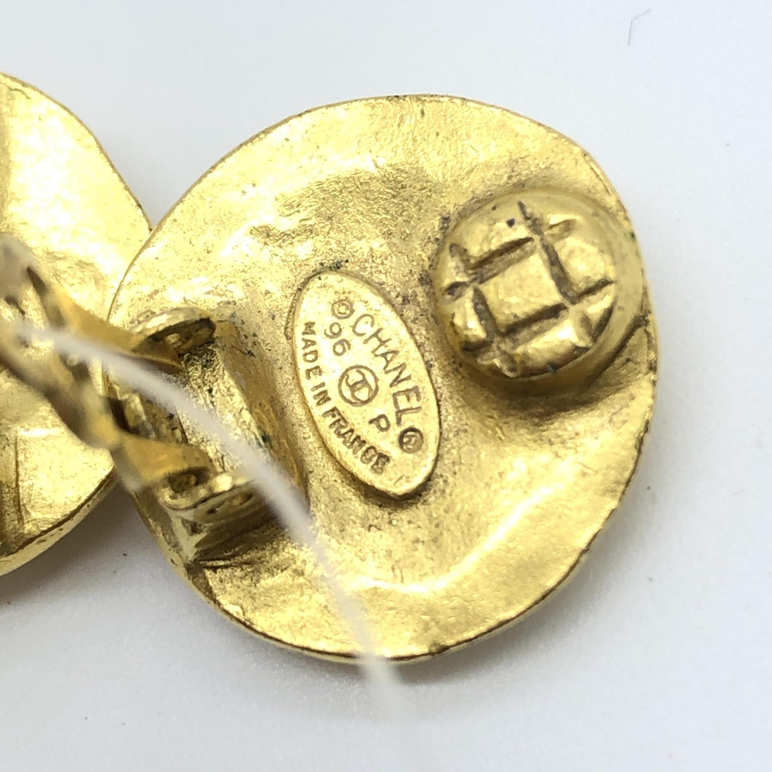 Chanel Gold Tone CC Clip-On Earrings