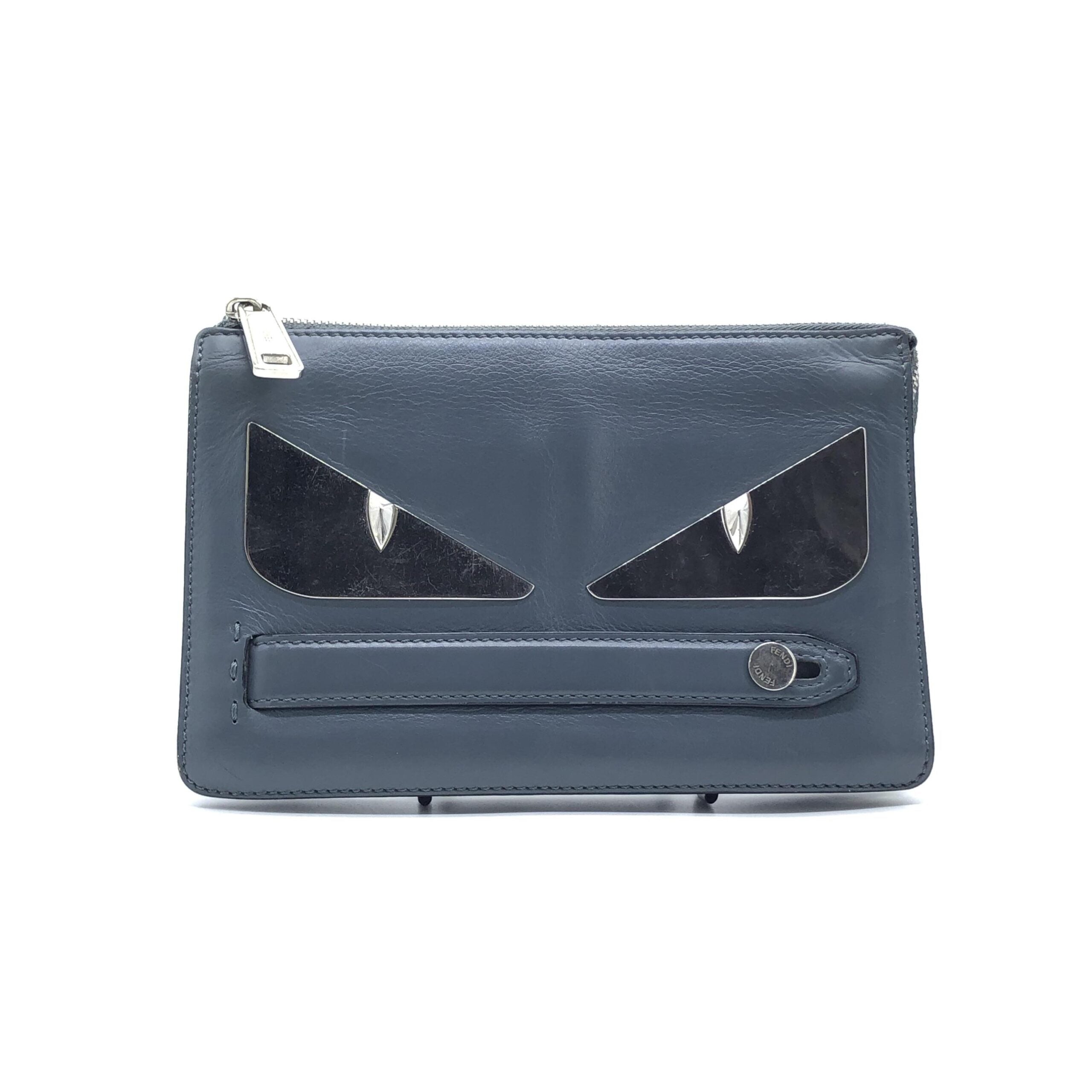 Fendi Leather Pouch With Monster Design