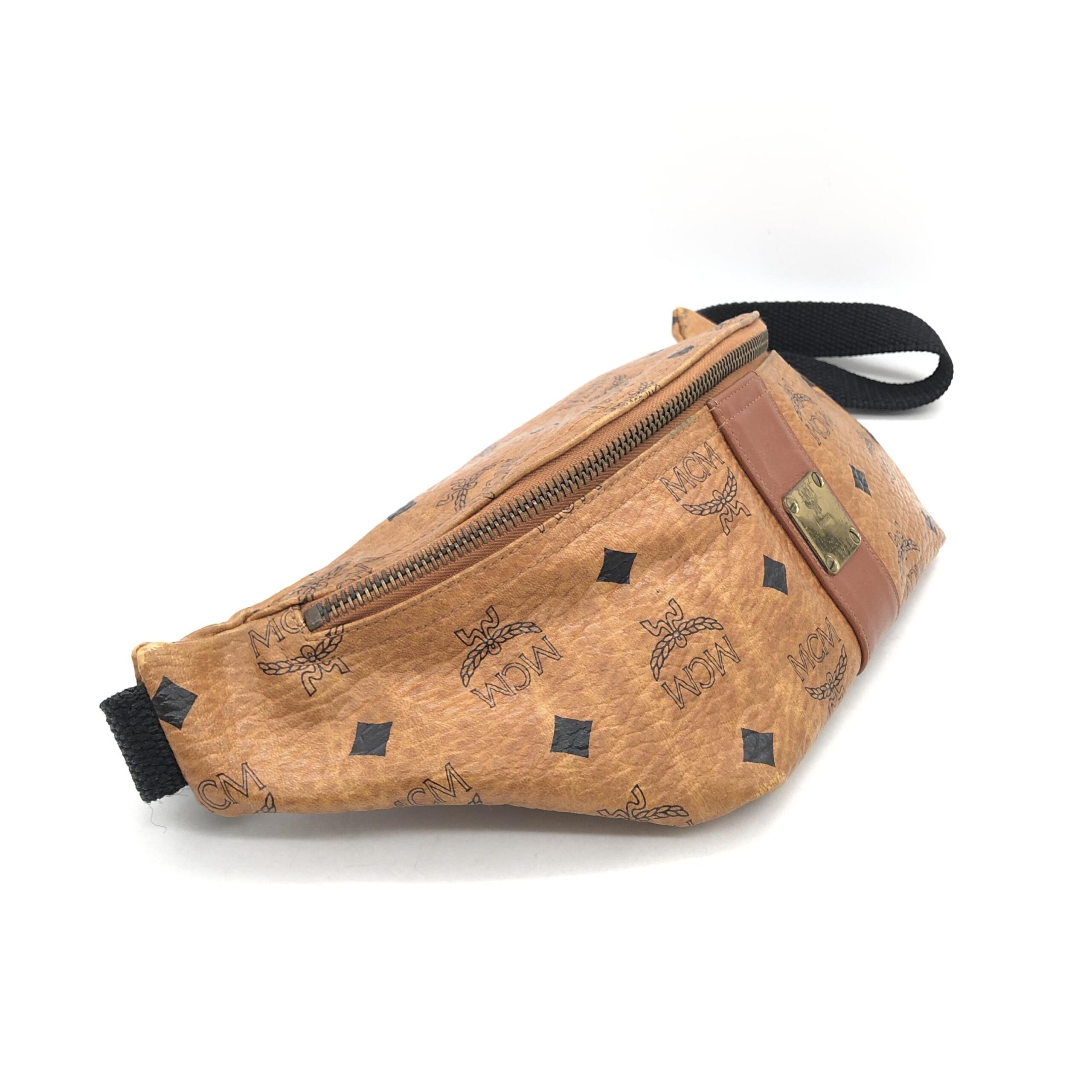 MCM Leather Waist Bag With Logo Pattern