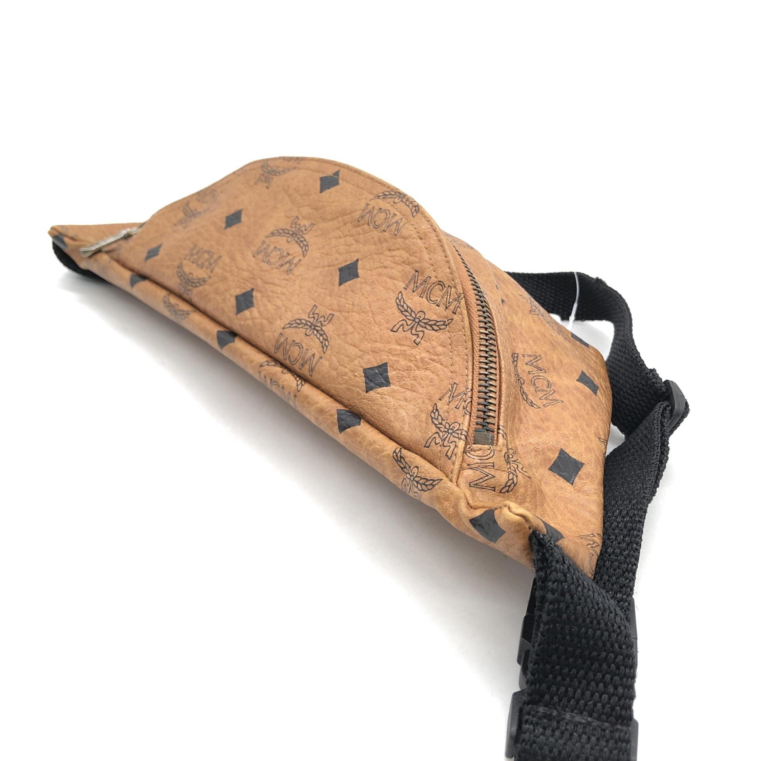 MCM Leather Waist Bag With Logo Pattern