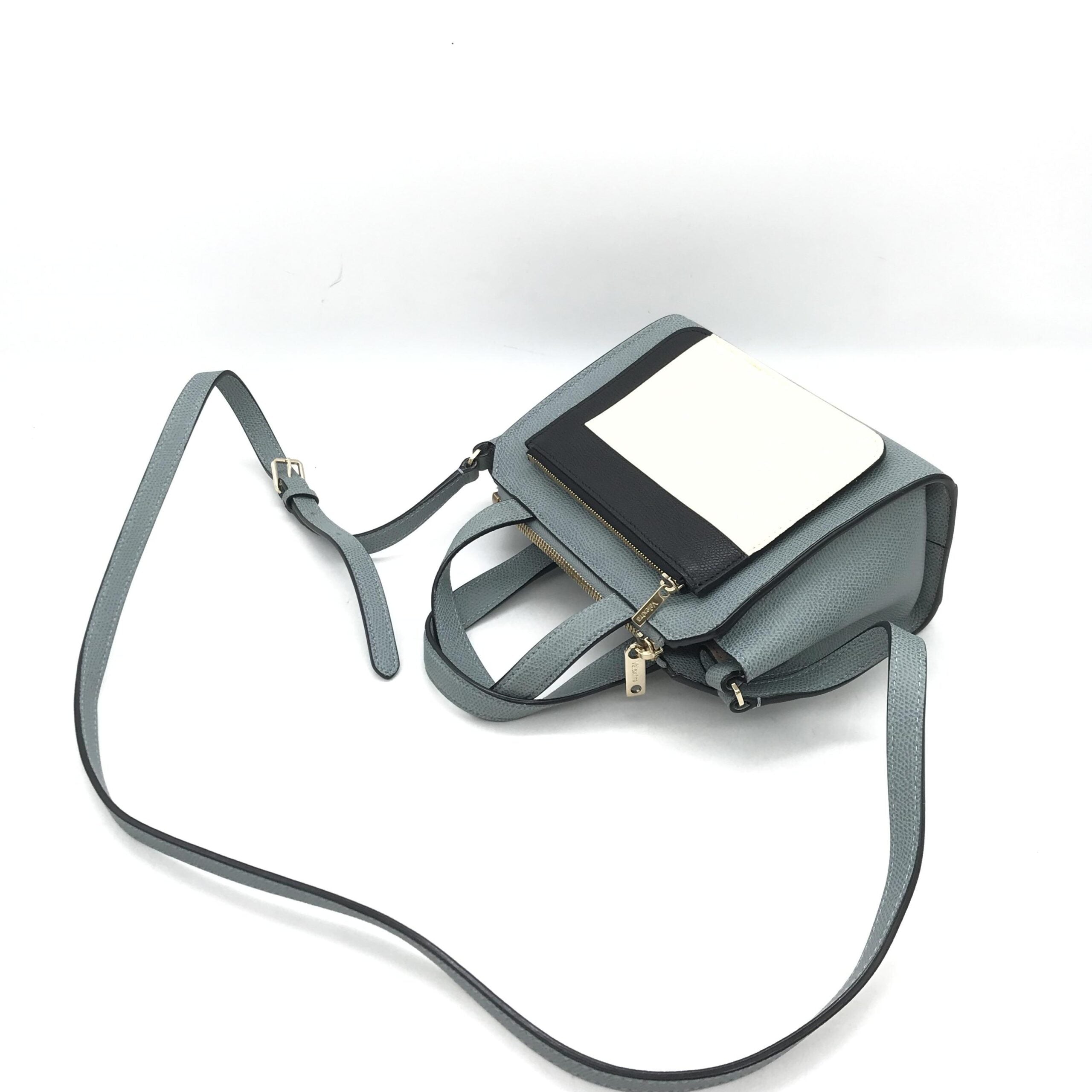 Valextra Leather Tote Bag In Gray