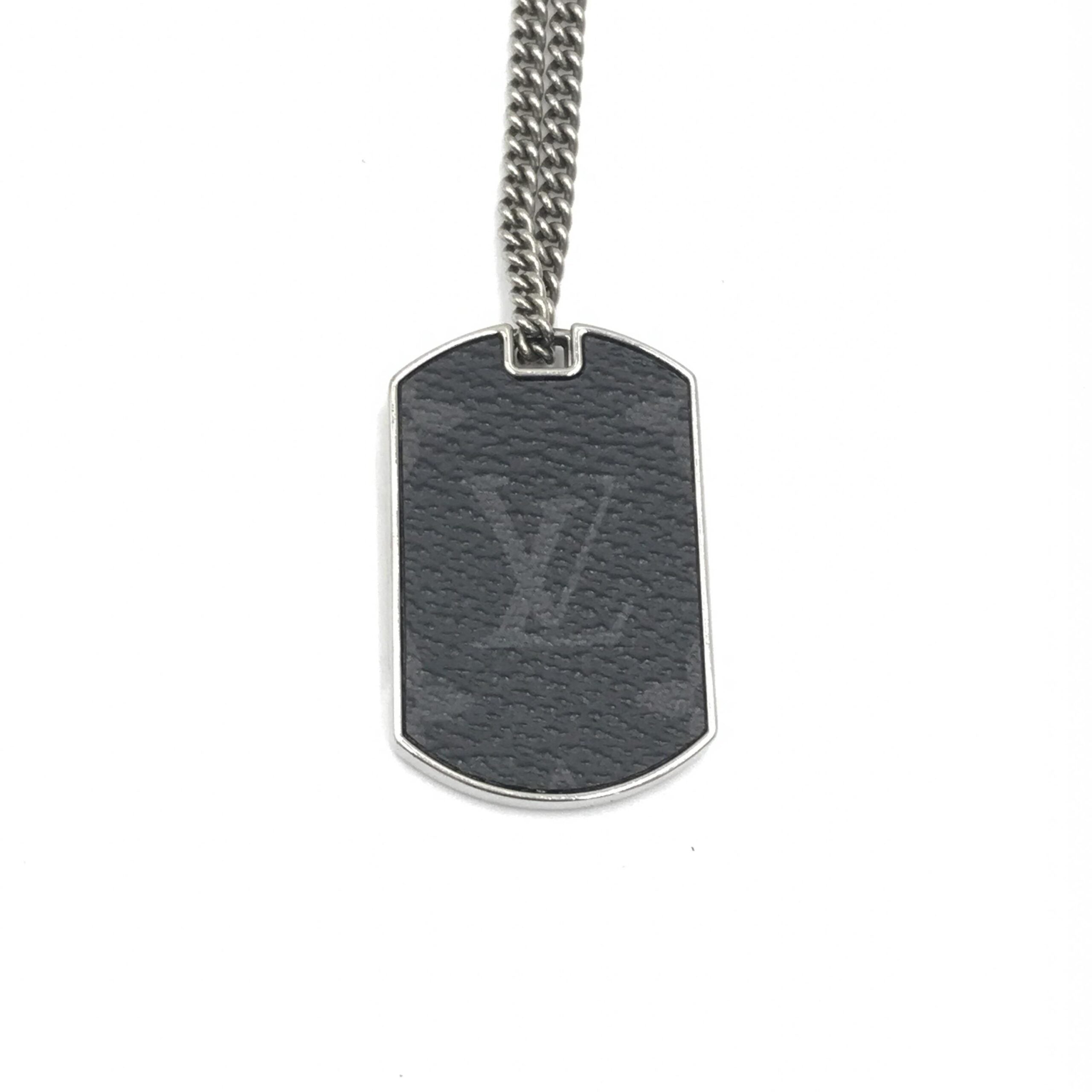Louis Vuitton Leather Monogram Eclipse Pendant Necklace